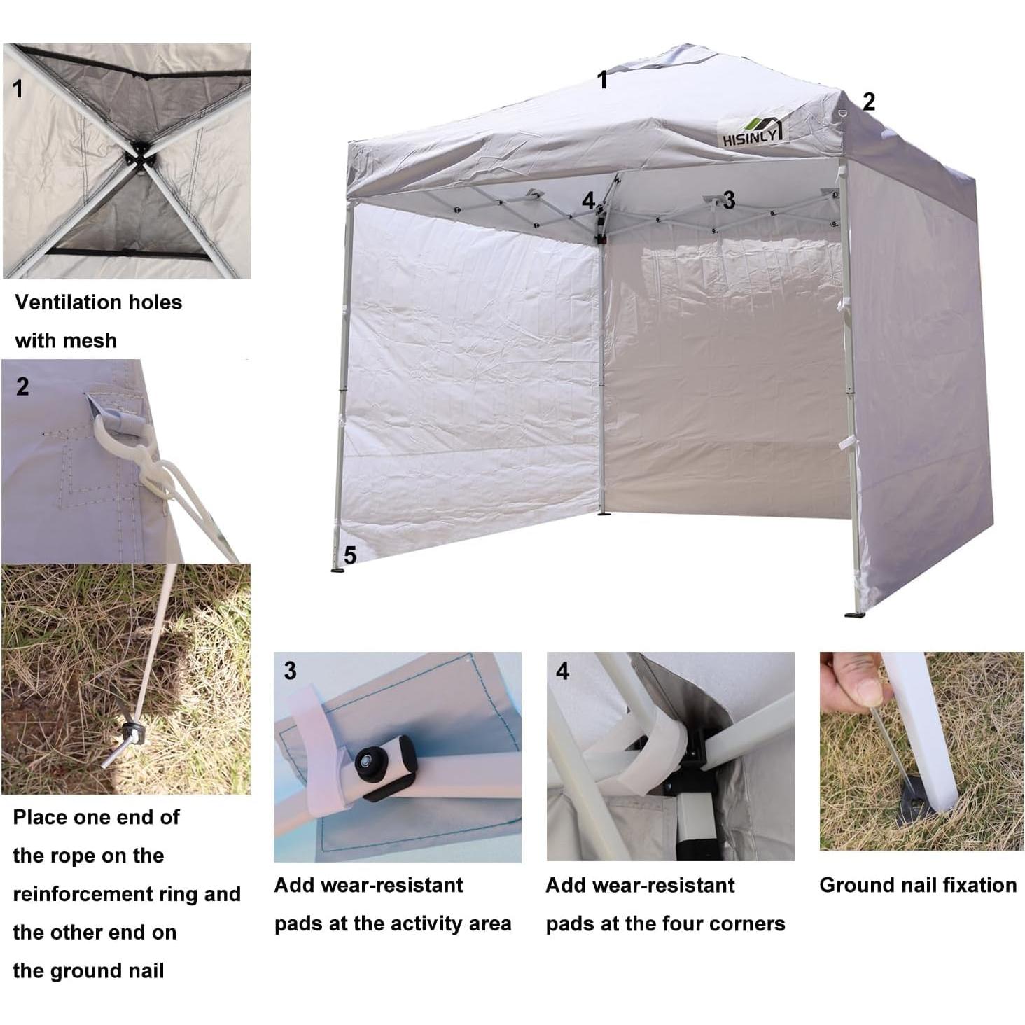 Carpa Pop Up Hisinly 2.44x2.44m Impermeable Azul con 3 Paredes
