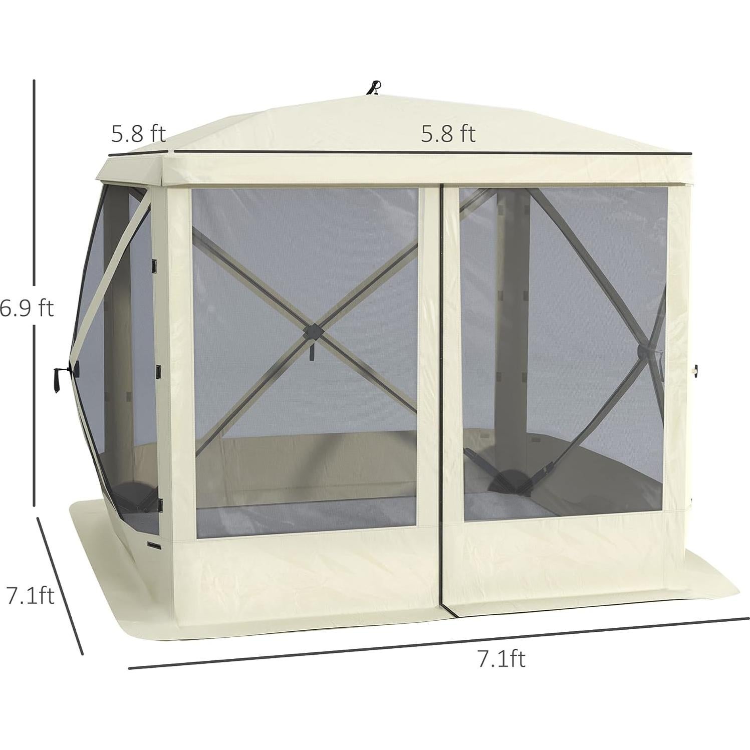 Carpa Plegable Outsunny 2.13x2.13m Beige para Camping
