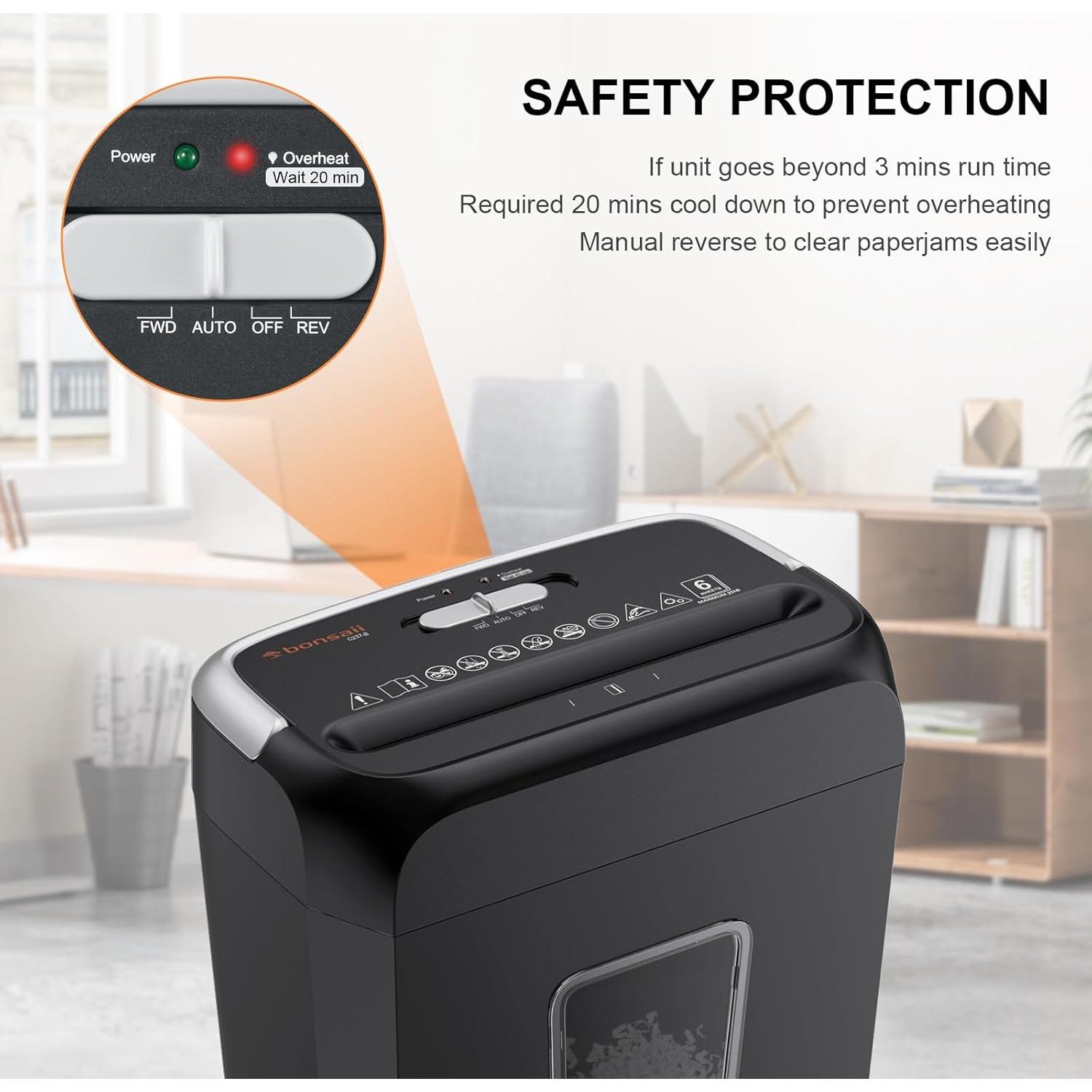 Destructora de Papel Bonsaii C237-B Corte Cruzado 6 Hojas