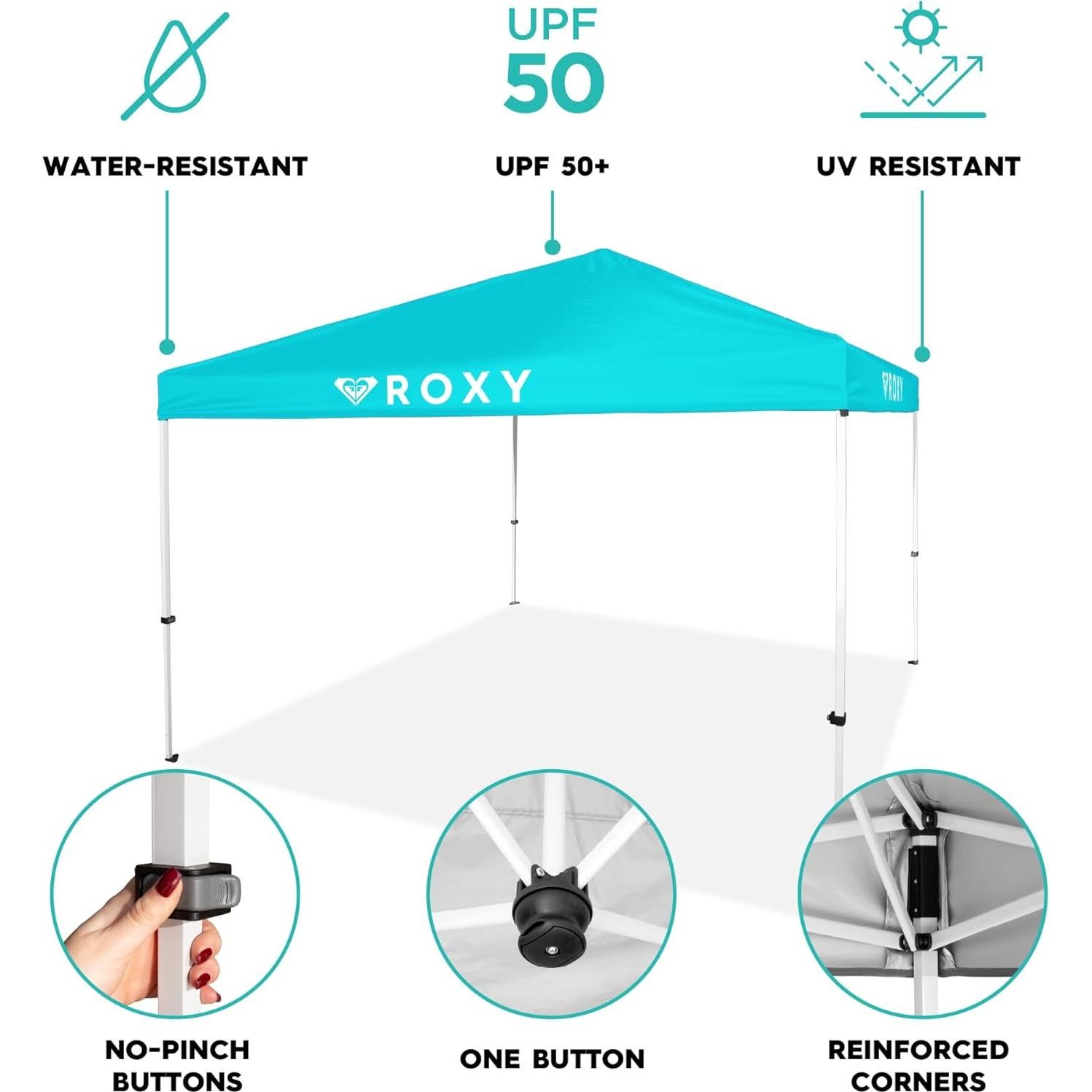 Carpa Plegable Roxy 10x10 UPF 50+ Verde Azulado Resistente