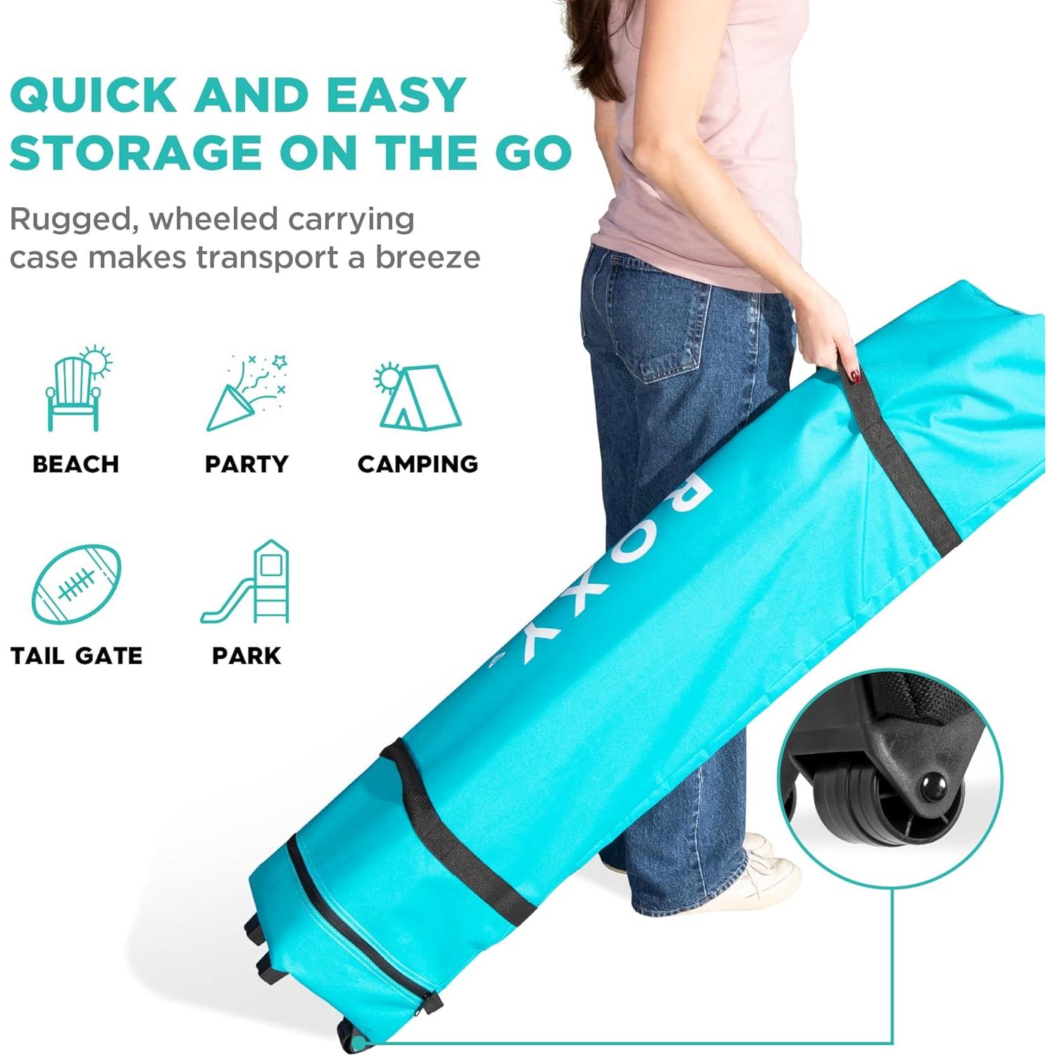 Carpa Plegable Roxy 10x10 UPF 50+ Verde Azulado Resistente