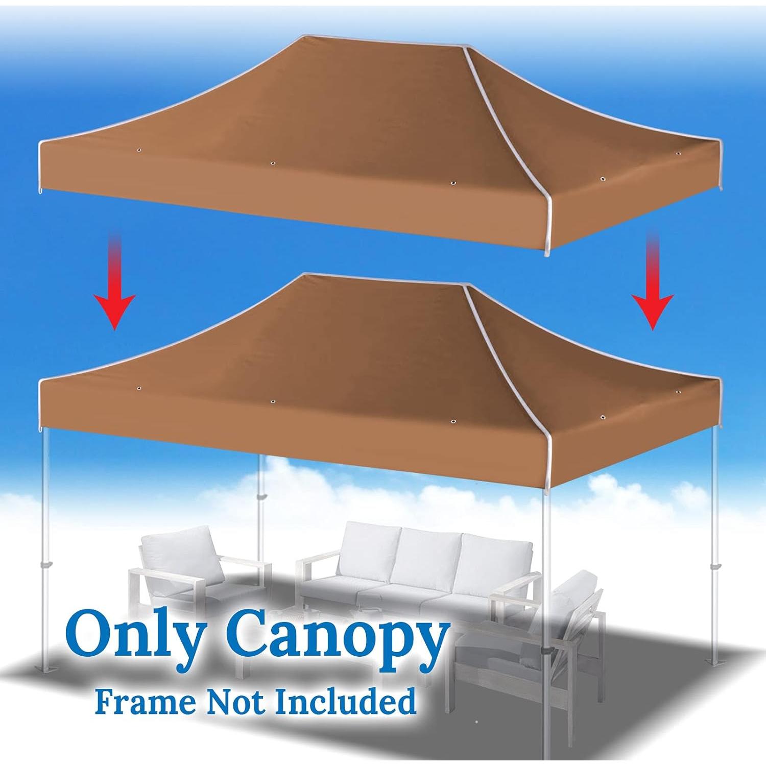 Cubierta de Reemplazo para Gazebo YardGrow 10x15 ft Marrón