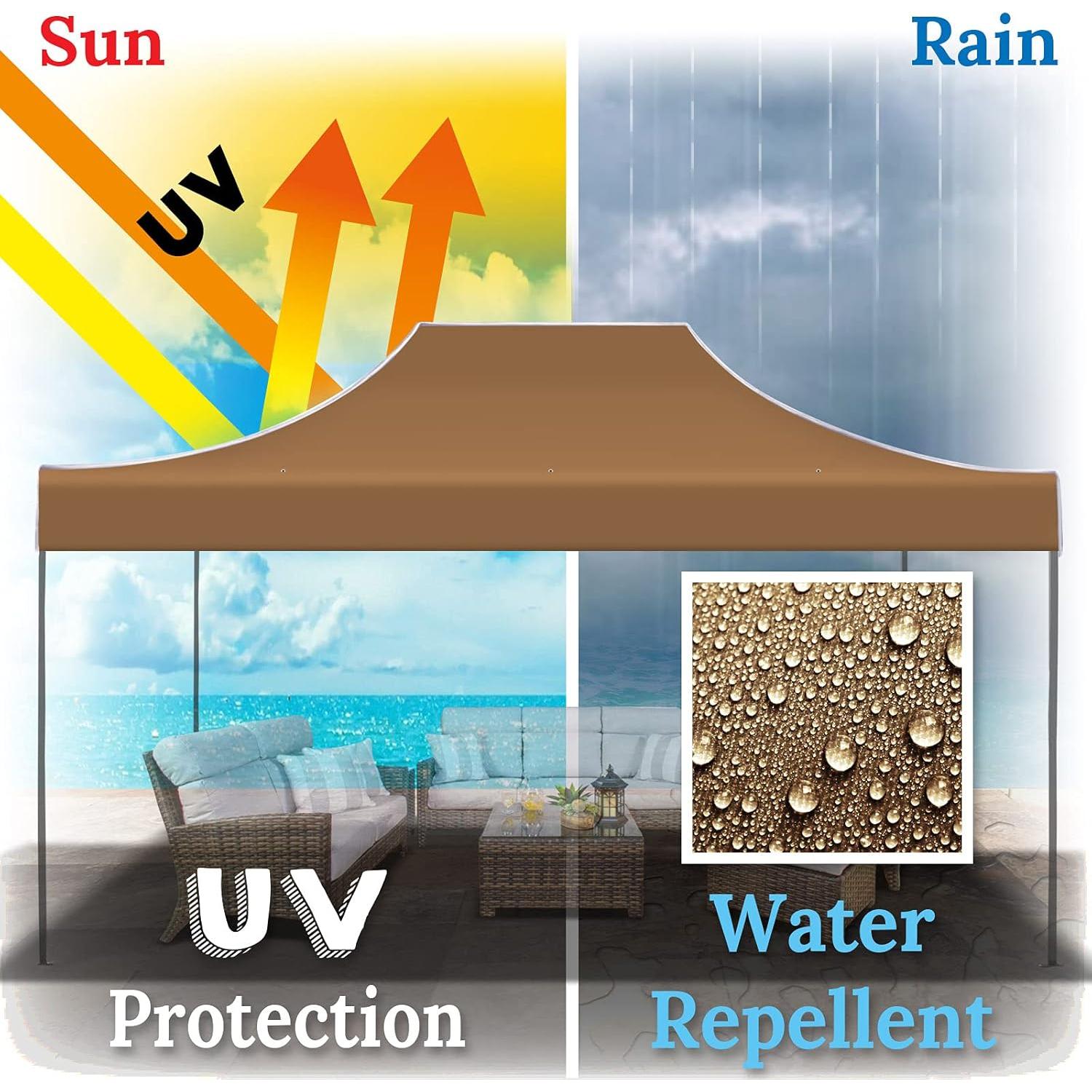 Cubierta de Reemplazo para Gazebo YardGrow 10x15 ft Marrón