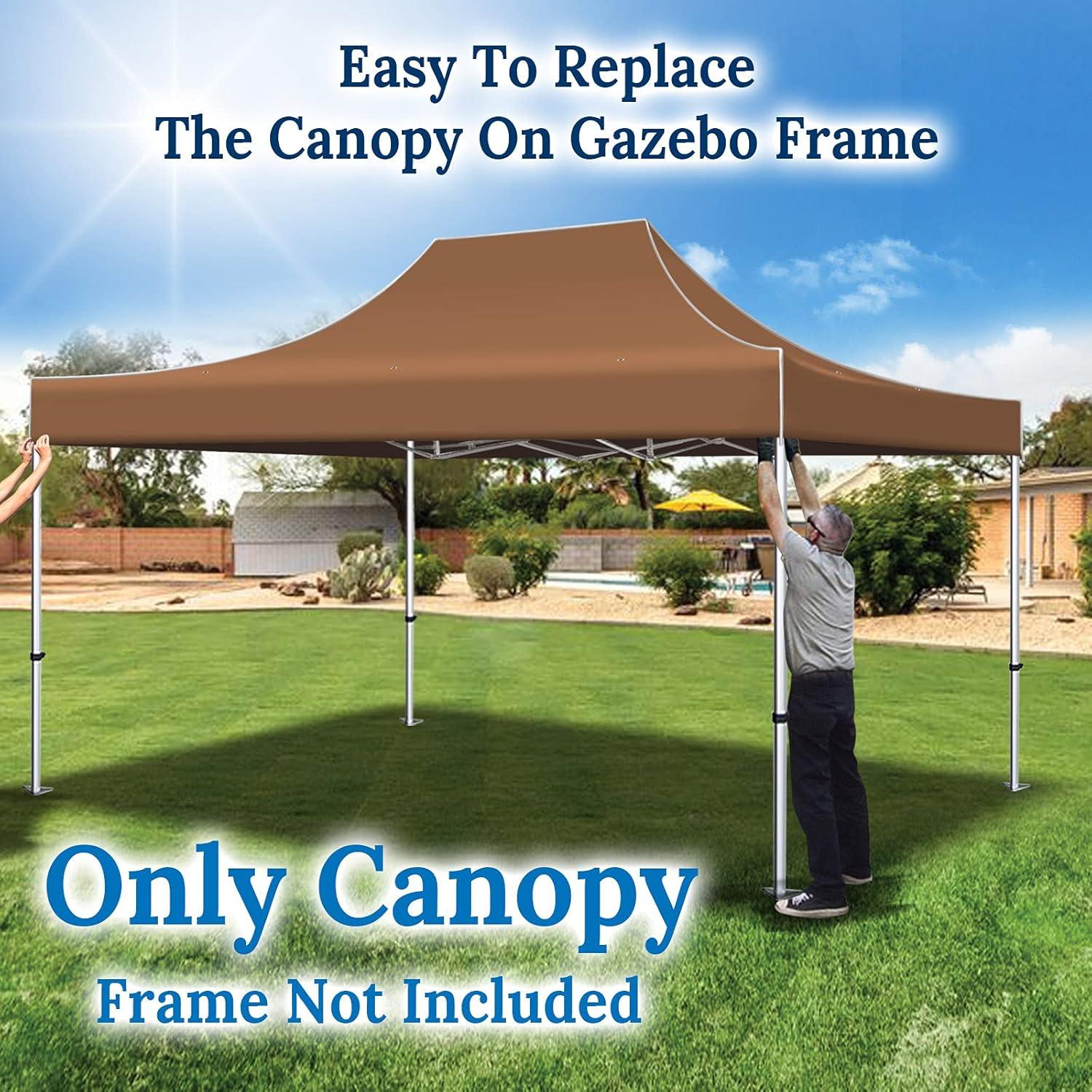 Cubierta de Reemplazo para Gazebo YardGrow 10x15 ft Marrón