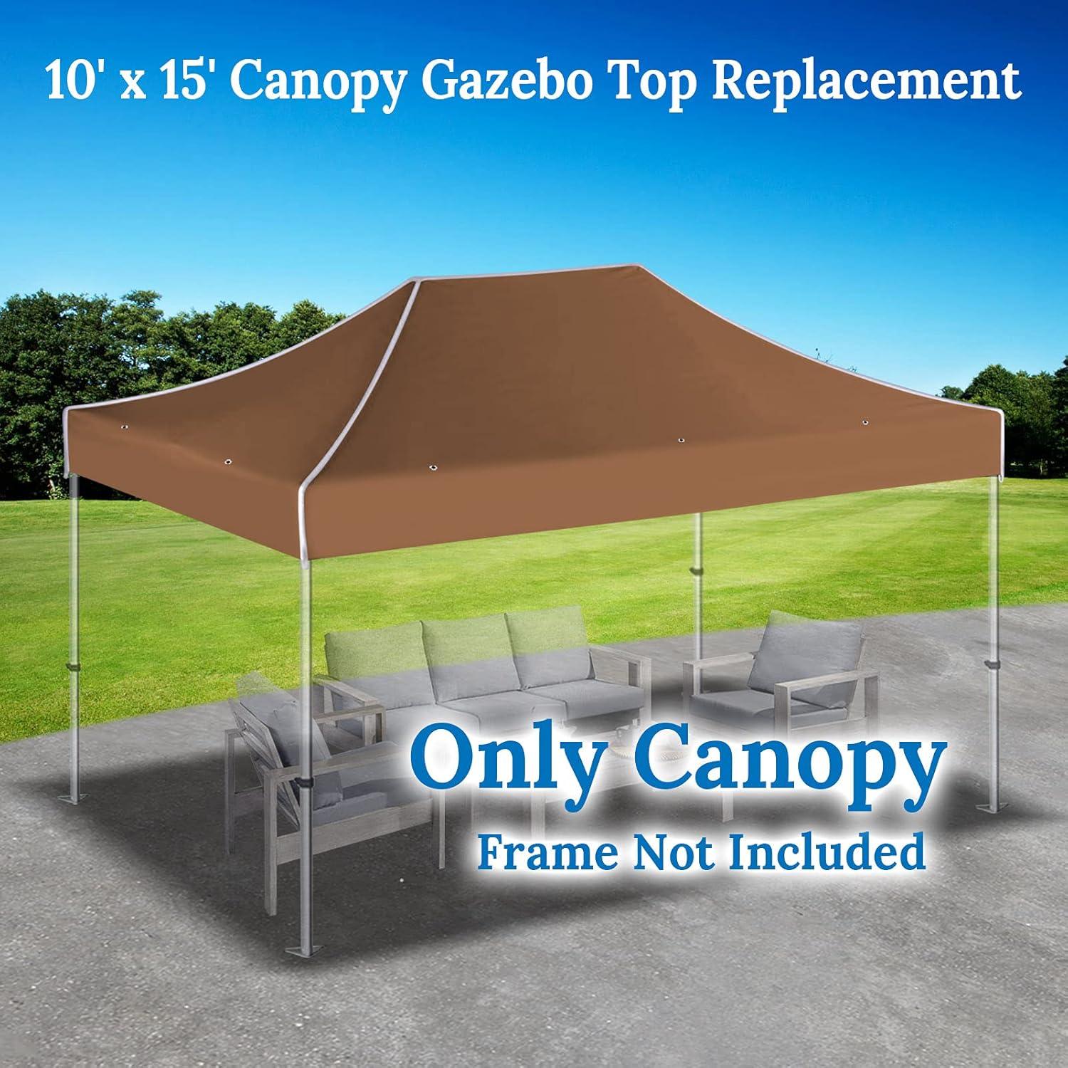 Cubierta de Reemplazo para Gazebo YardGrow 10x15 ft Marrón