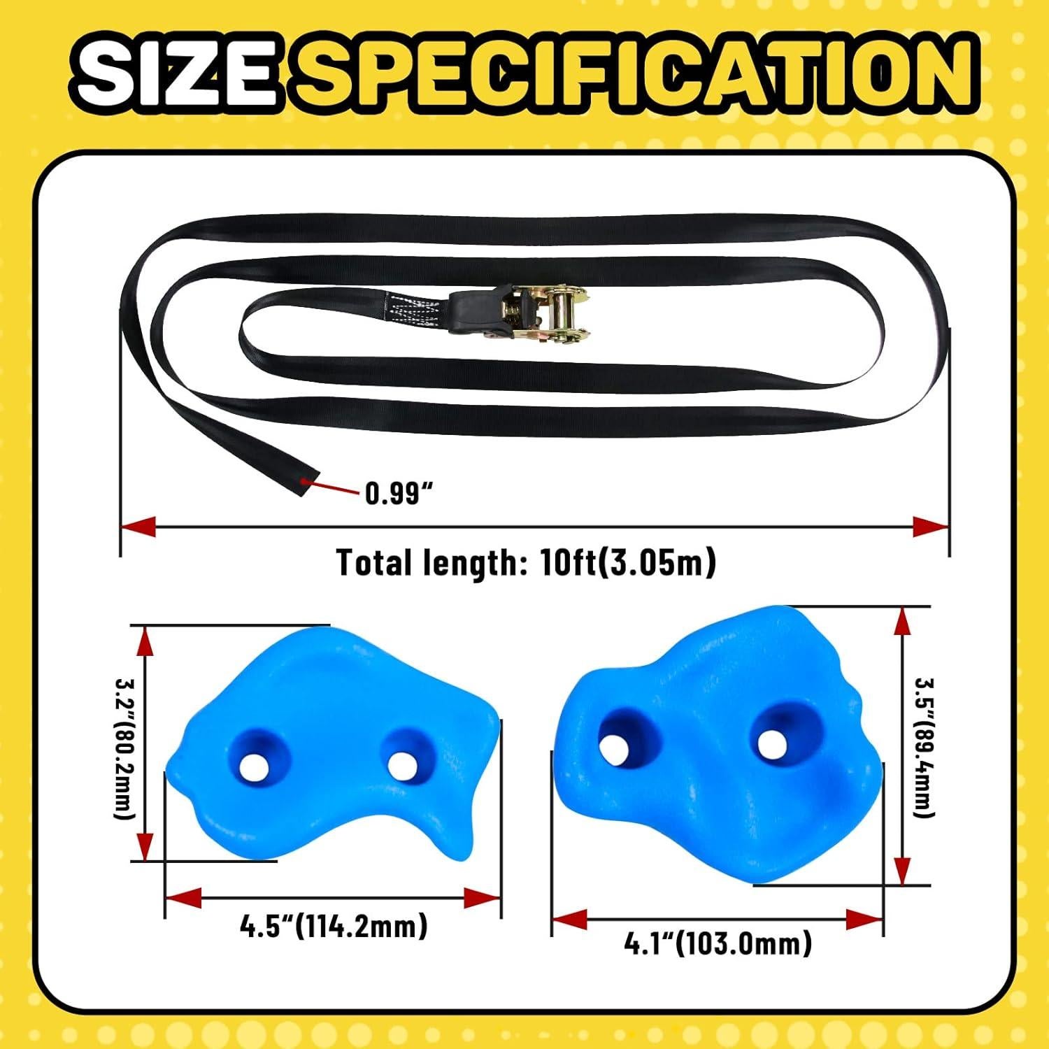 Agarres de Escalada para Niños Just.smile 15 Pcs con Correas