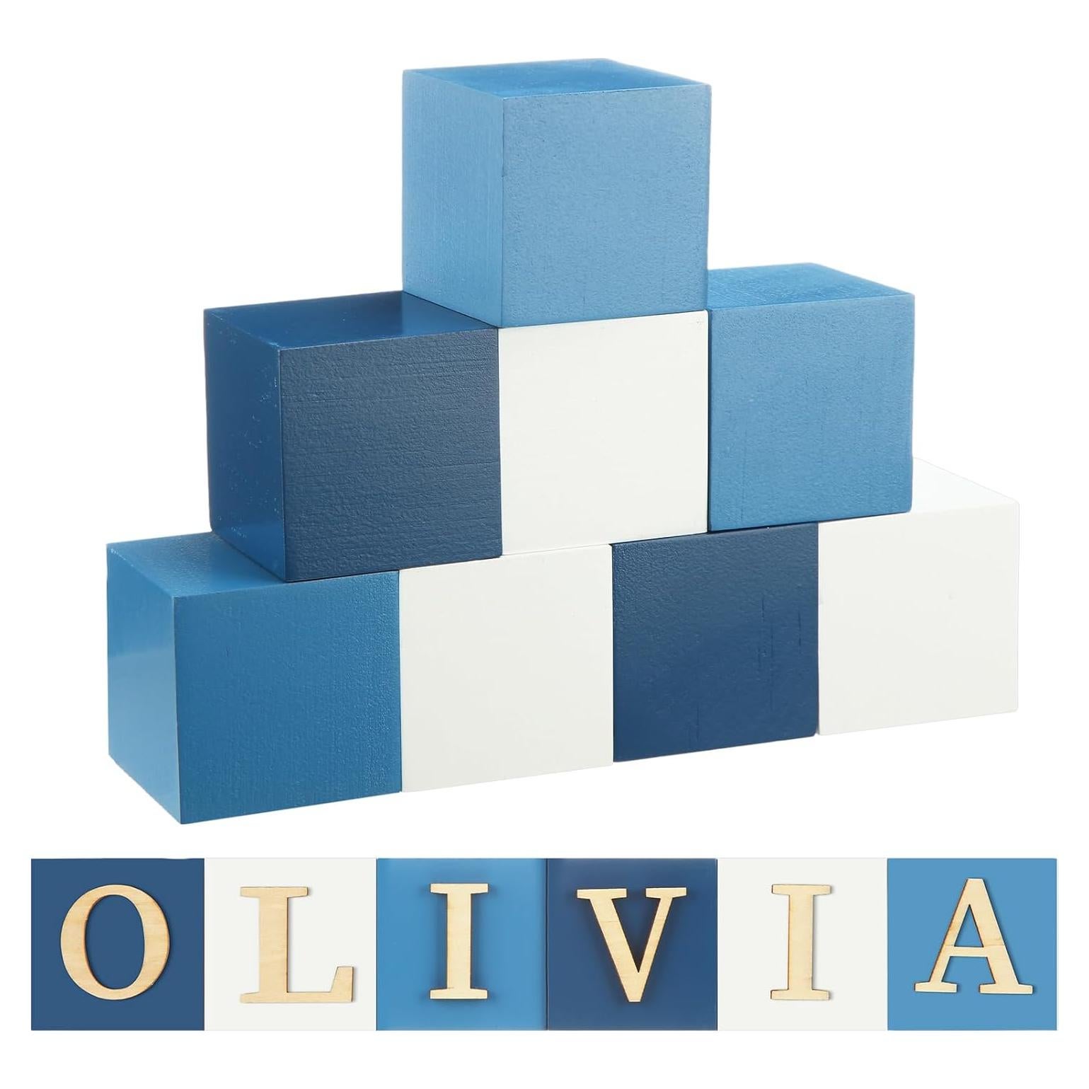 Bloques de Letras de Madera Personalizados Kigley - 8 Piezas