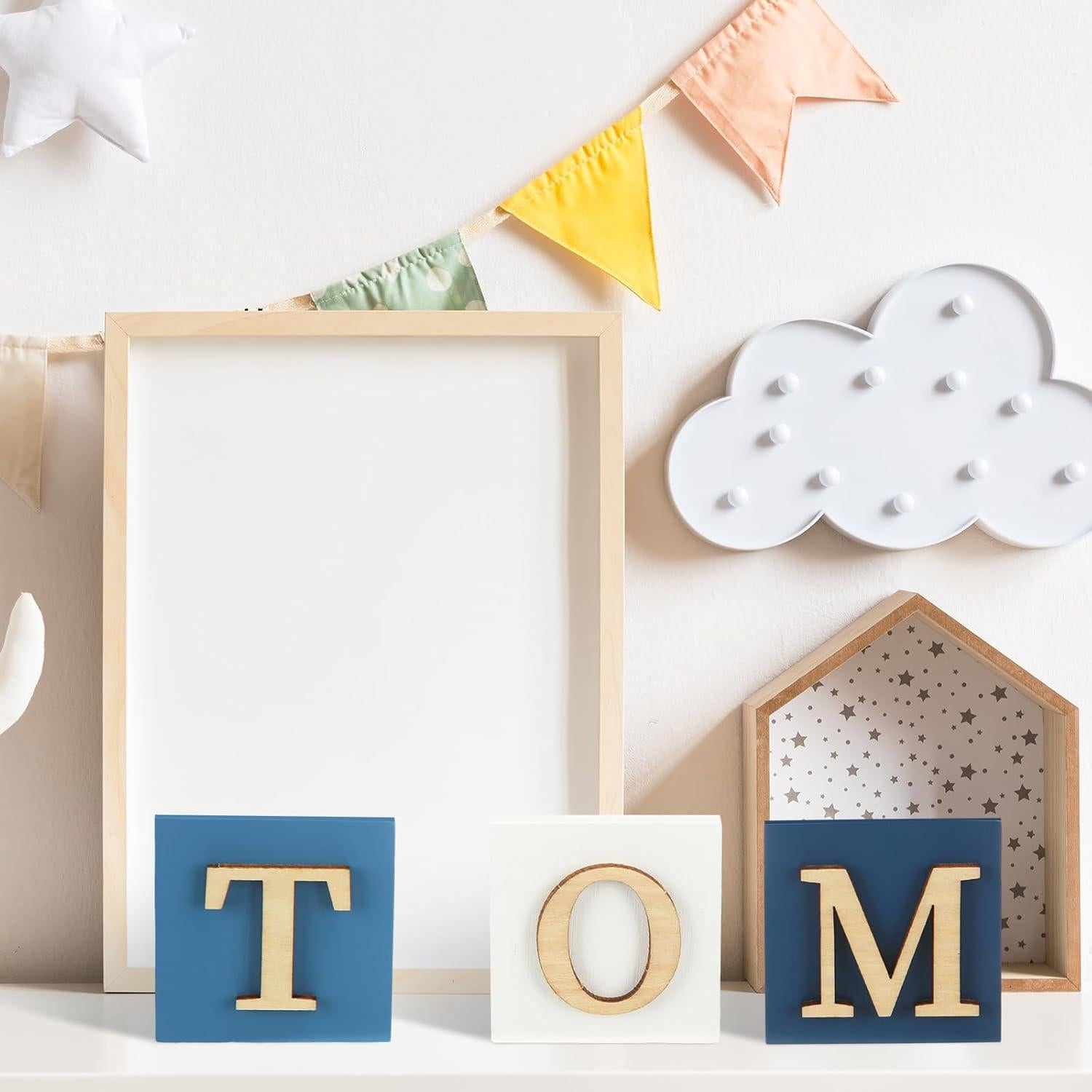 Bloques de Letras de Madera Personalizados Kigley - 8 Piezas