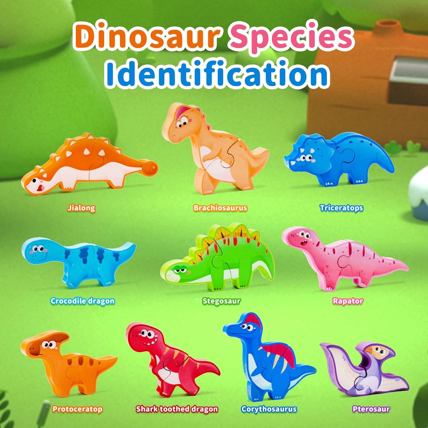 Juguete de Bloques Apilables de Madera YUNHE Dinosaurio A