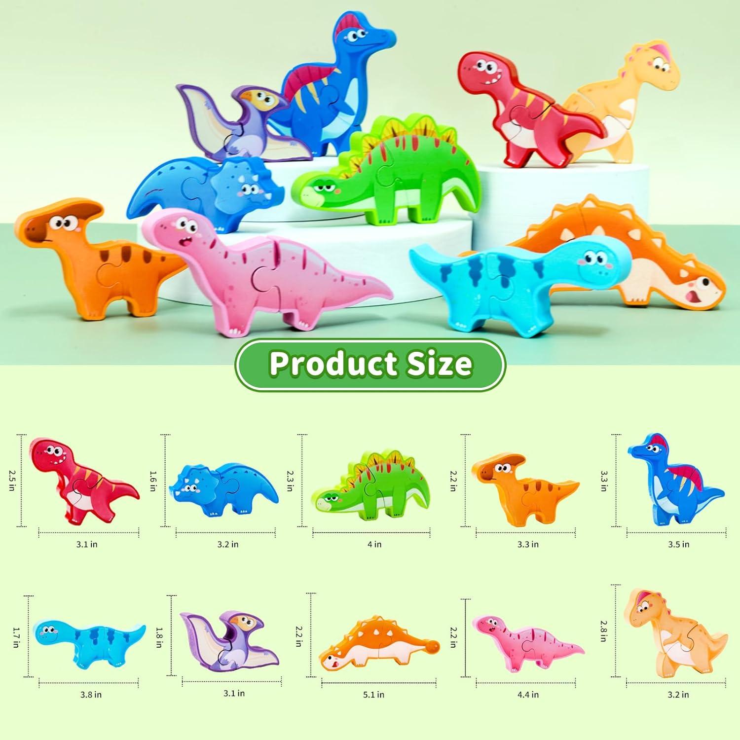 Juguete de Bloques Apilables de Madera YUNHE Dinosaurio A