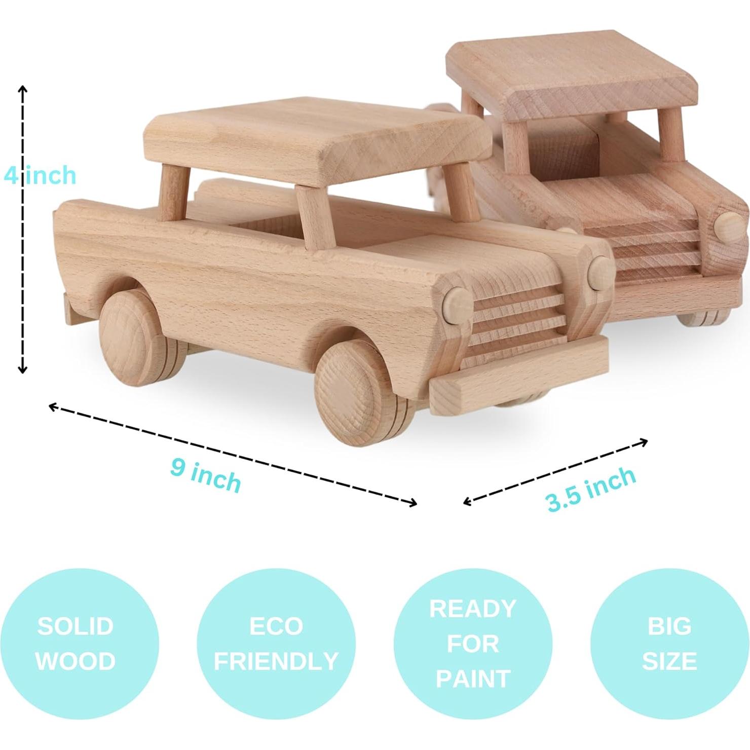 Coche de Madera DIY VESPLO Trabant Pintable 22.86x8.89cm