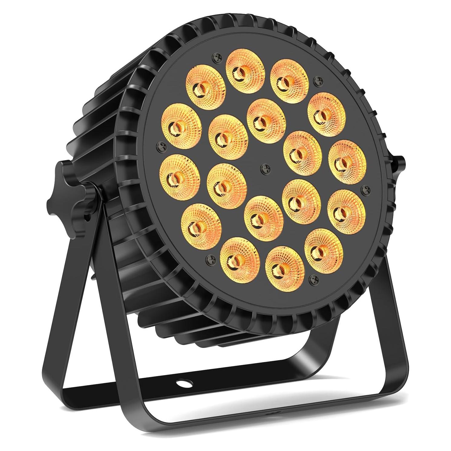 Luces Par LED U`King 18x12W RGBW para DJ y fiestas