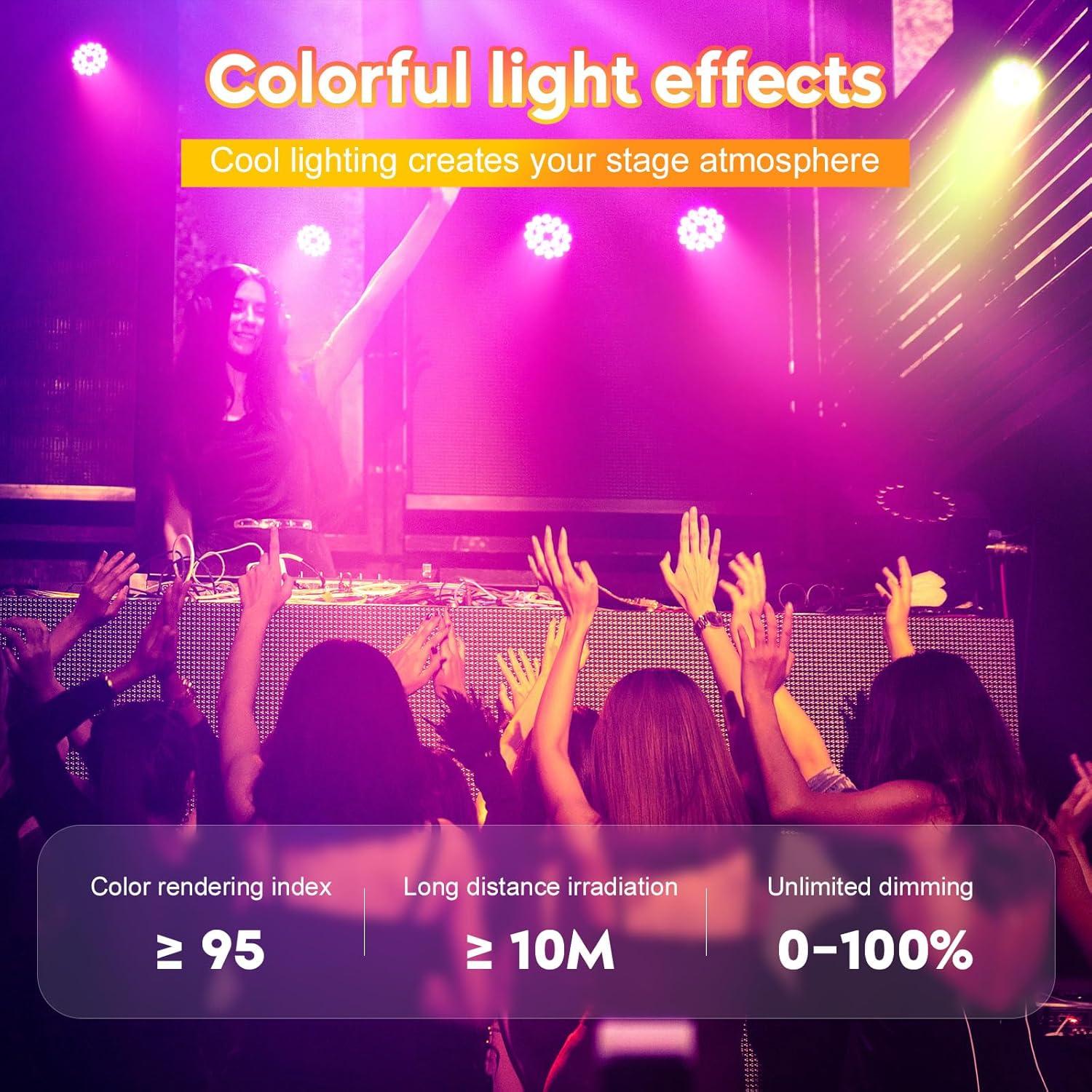 Luces Par LED U`King 18x12W RGBW para DJ y fiestas