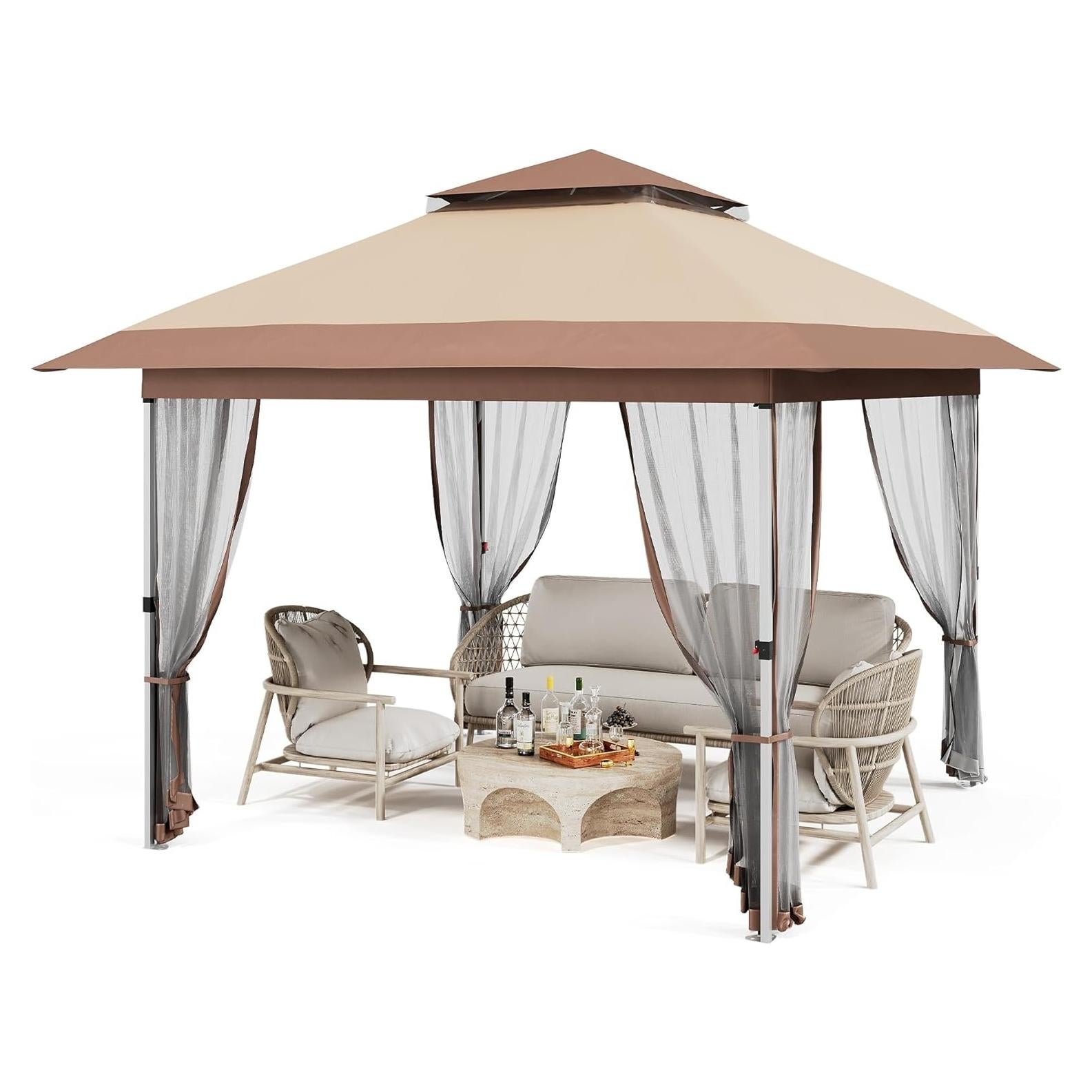Gazebo Plegable Hipicute 3x3m con Mosquitera y Cortinas