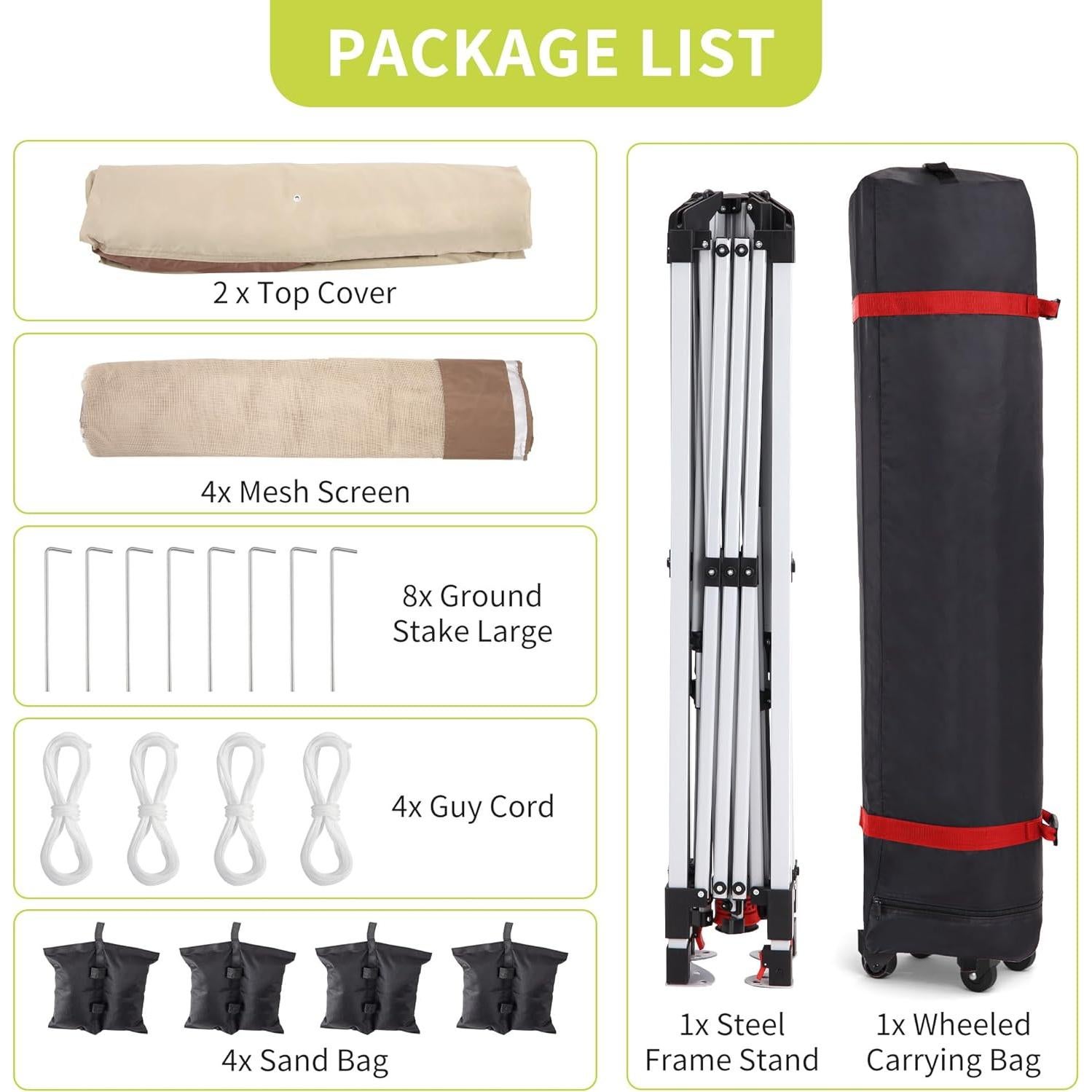 Gazebo Plegable Hipicute 3x3m con Mosquitera y Cortinas