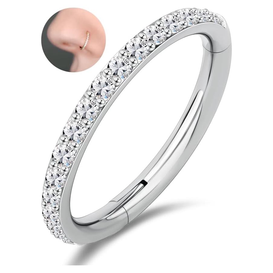 Aro de nariz hipoalergénico HANCAO 16G 6mm Titanio G23