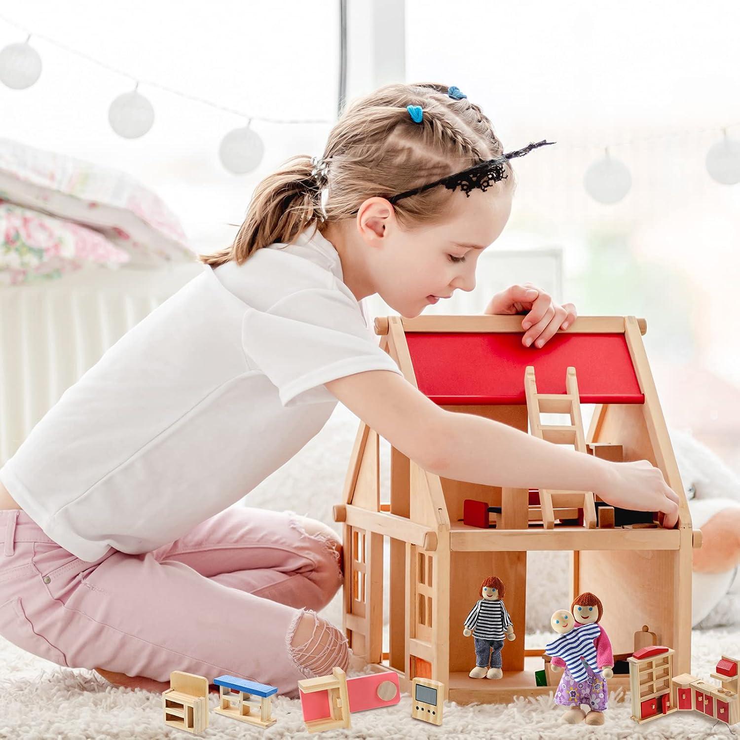 Conjunto de Muebles de Madera Sumind para Casa de Muñecas 35 Piezas