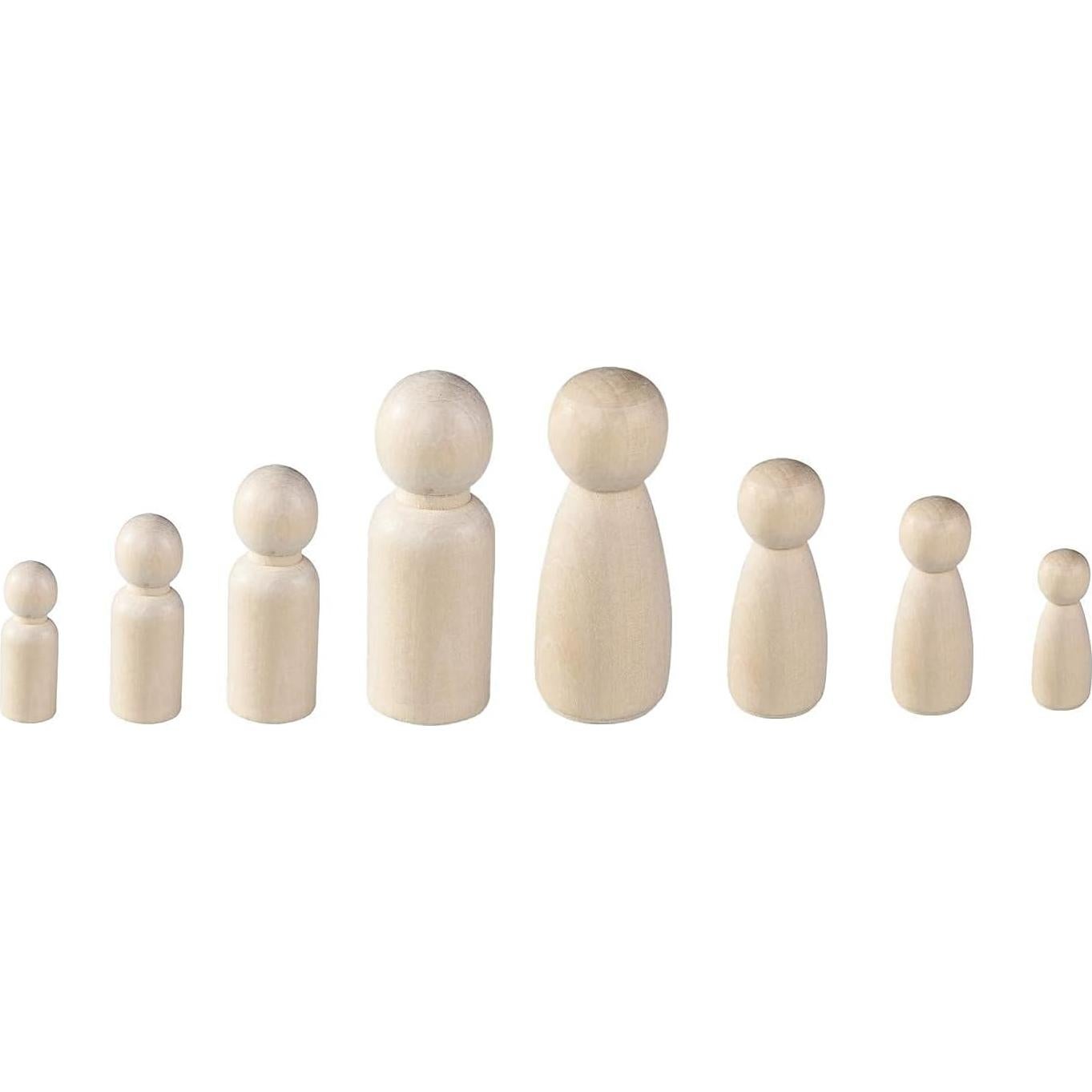 56 Muñecas de Madera Natural QDXATIVP para Pintar 6.5 cm