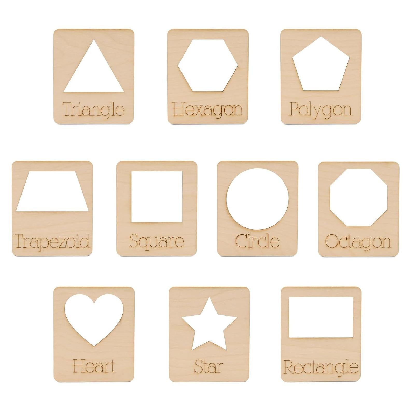 Juego de Plantillas Geométricas Reutilizables Woodpeckers 10 Formas