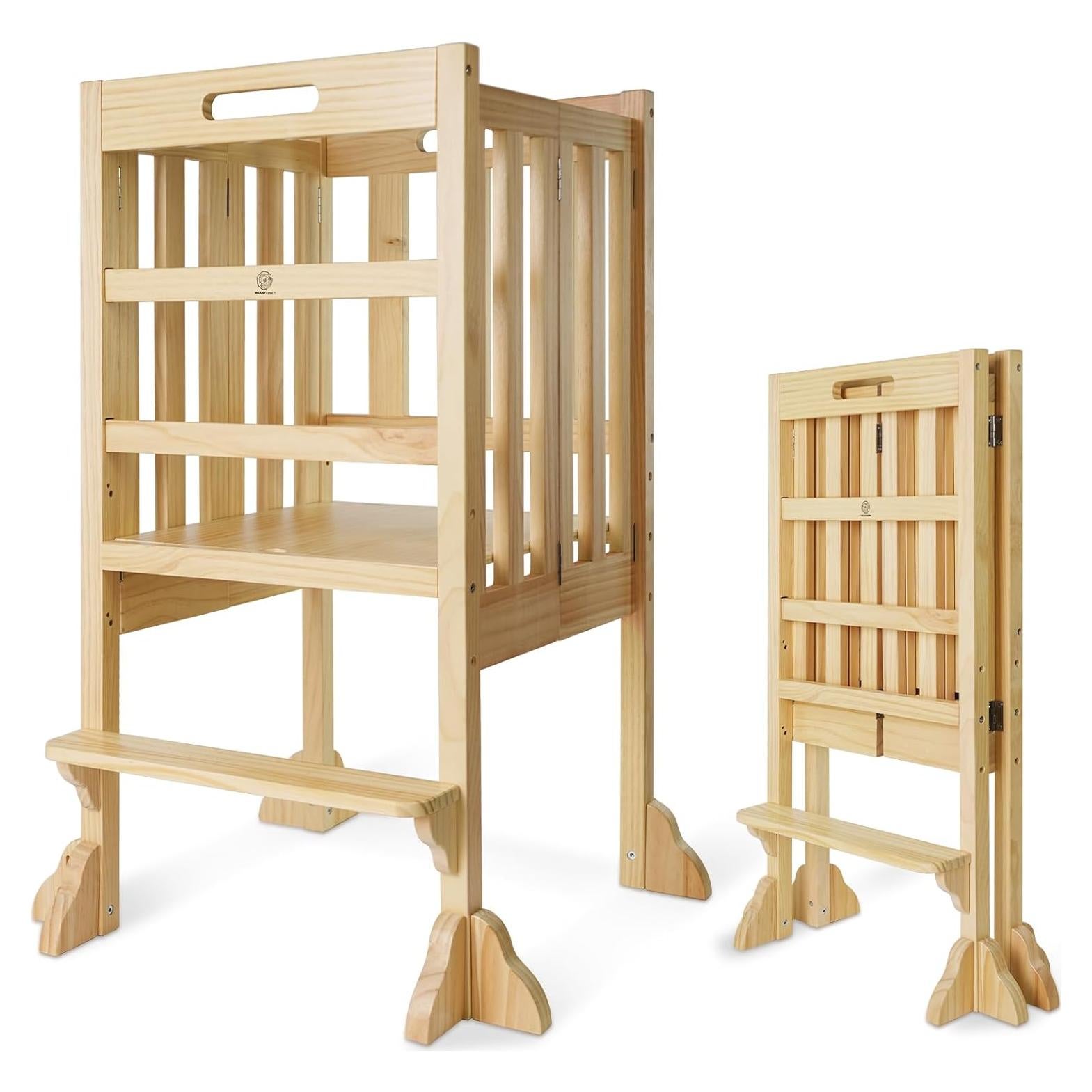 Torre de Aprendizaje Plegable WOOD CITY 3 Alturas Ajustables