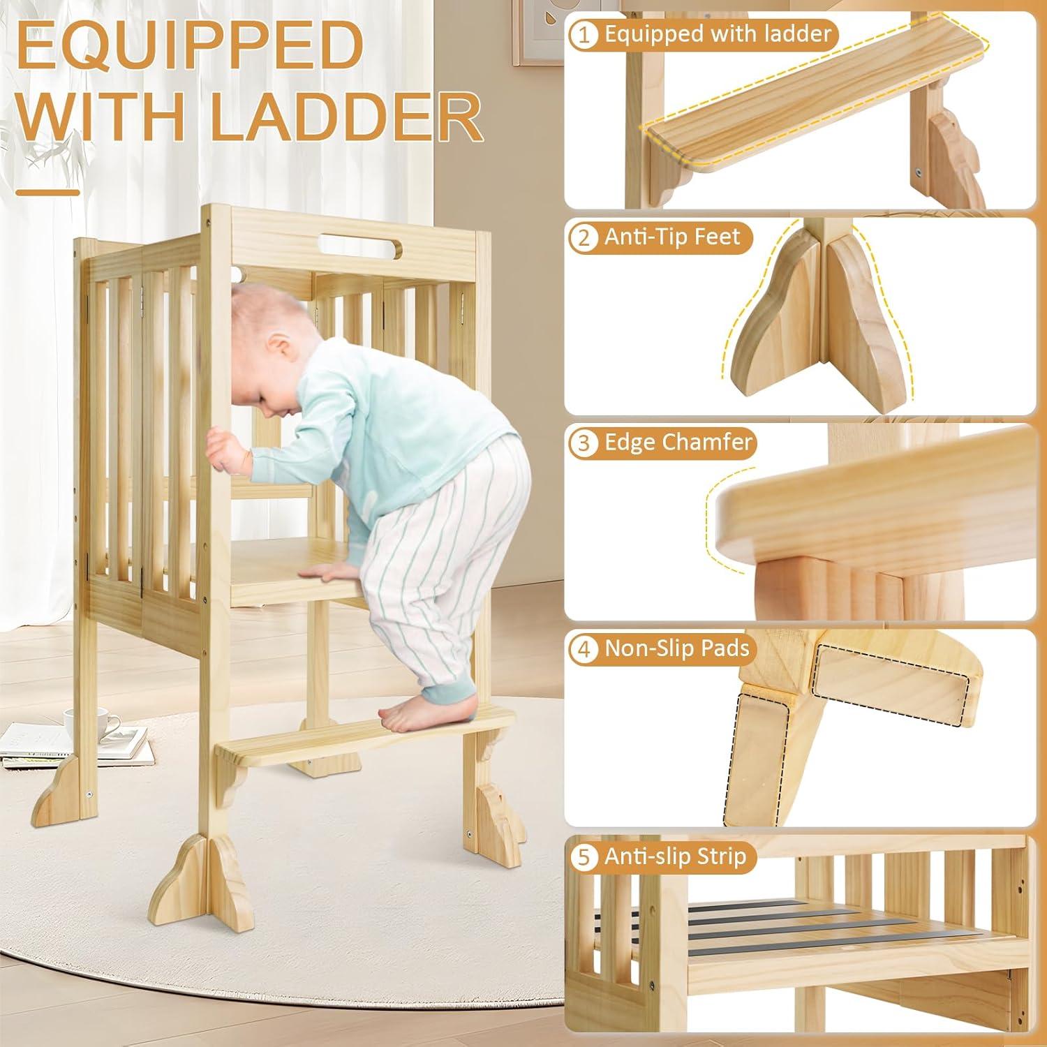 Torre de Aprendizaje Plegable WOOD CITY 3 Alturas Ajustables