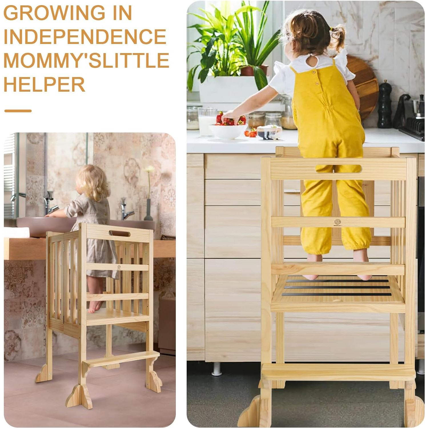 Torre de Aprendizaje Plegable WOOD CITY 3 Alturas Ajustables