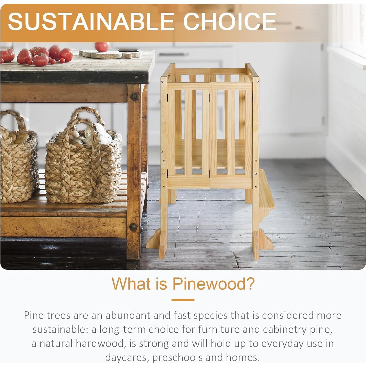 Torre de Aprendizaje Plegable WOOD CITY 3 Alturas Ajustables