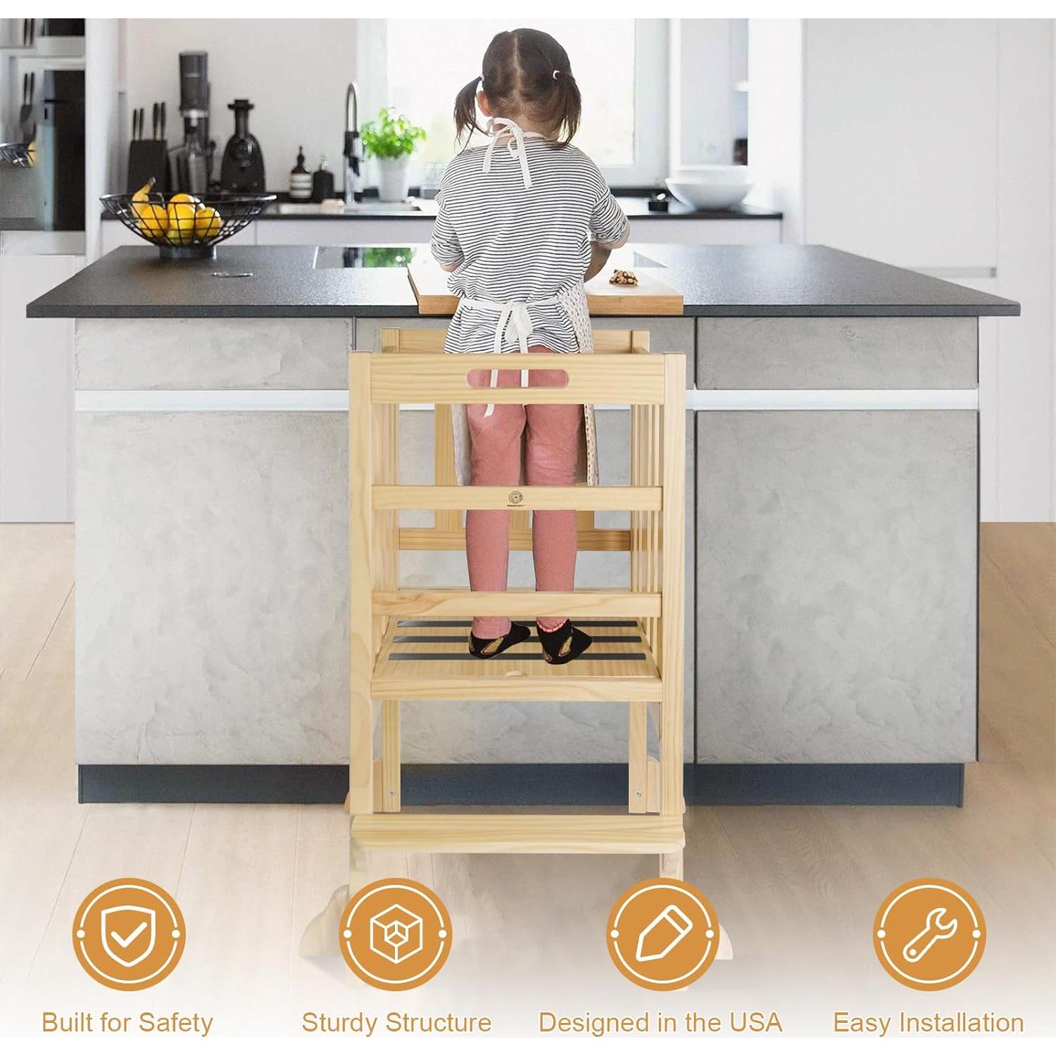 Torre de Aprendizaje Plegable WOOD CITY 3 Alturas Ajustables