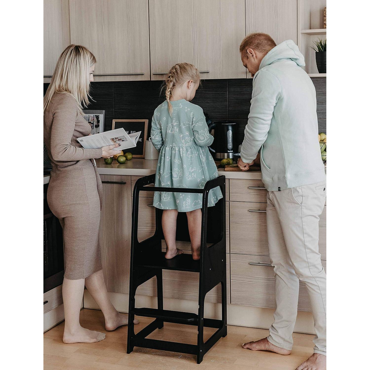 Torre Montessori Sweet Home con Pizarra y Altura Ajustable