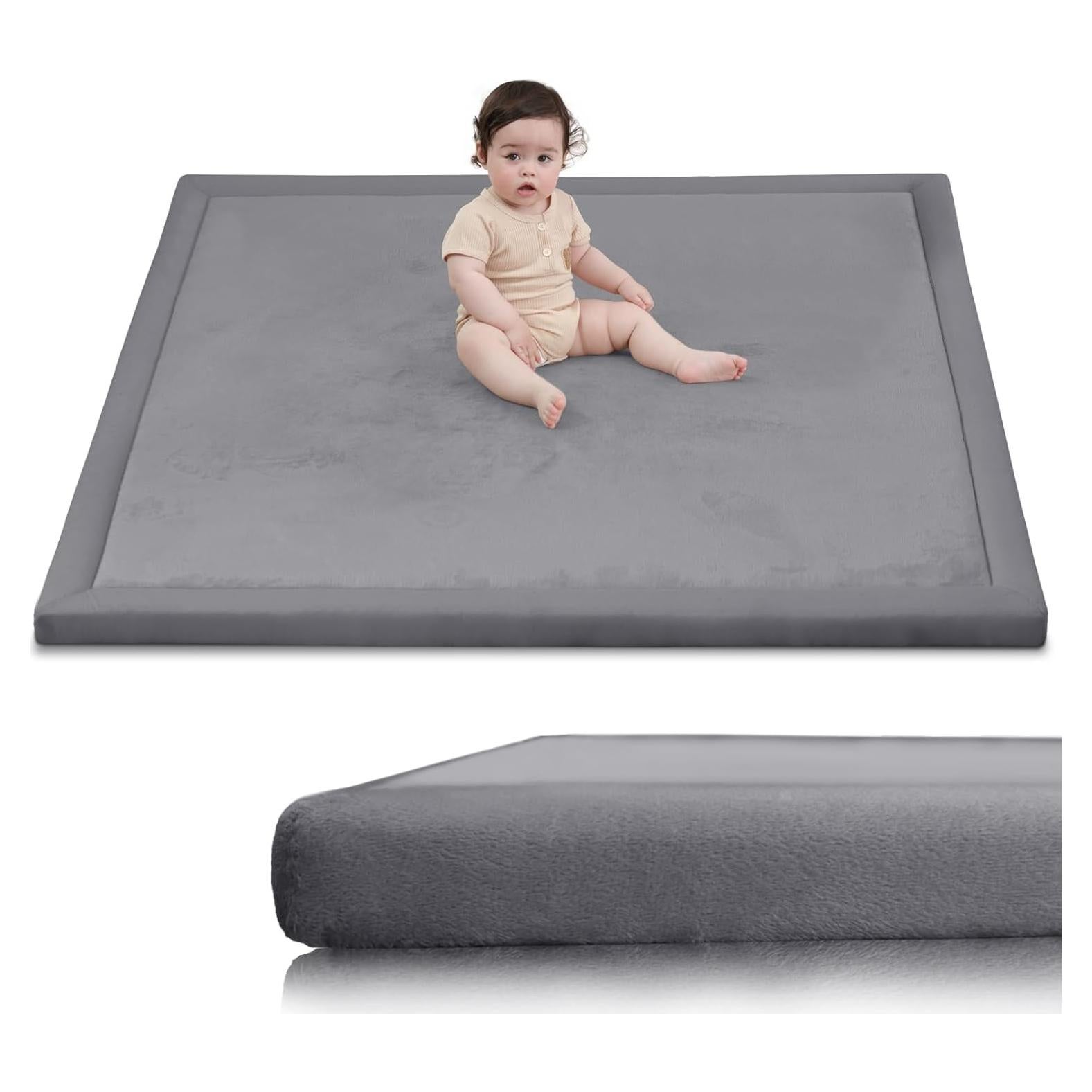 Alfombra de Juego para Bebés Huloo Sleep 127x127 cm Gris