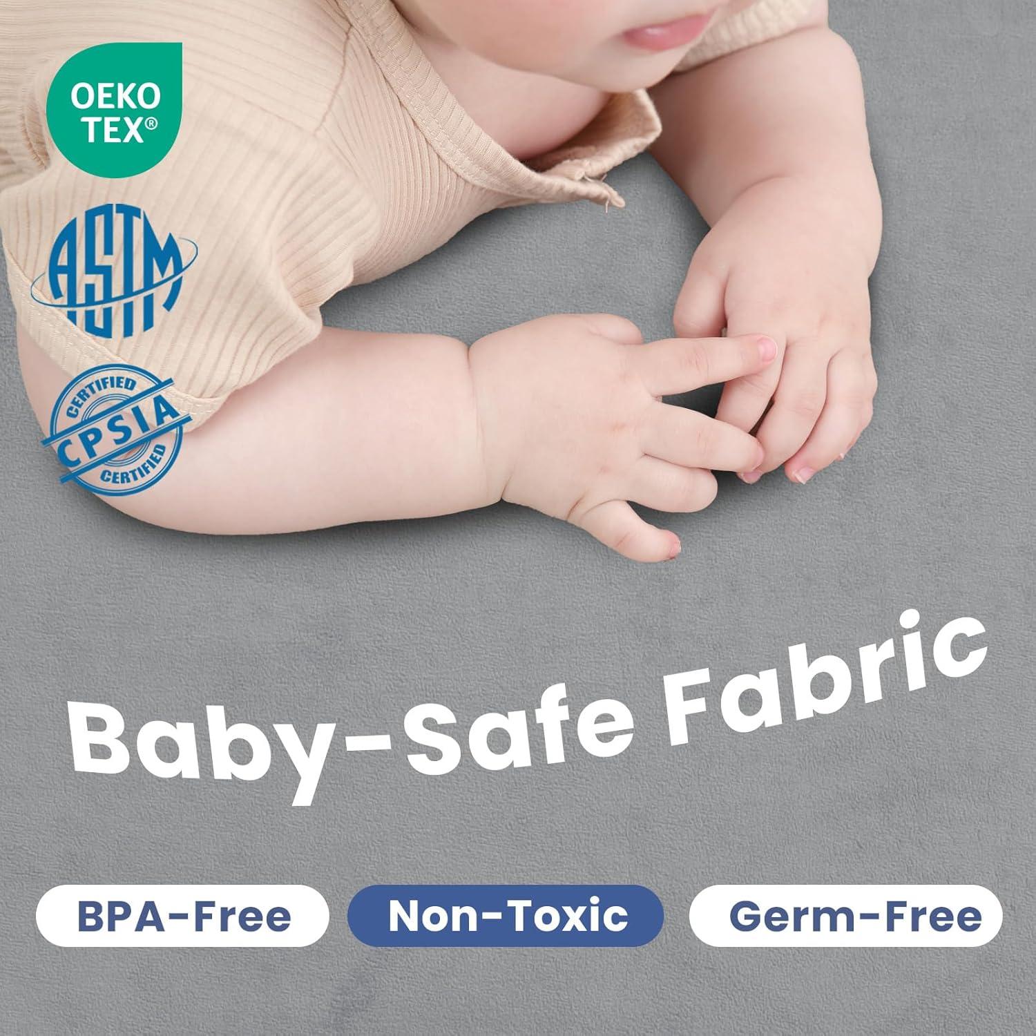 Alfombra de Juego para Bebés Huloo Sleep 127x127 cm Gris