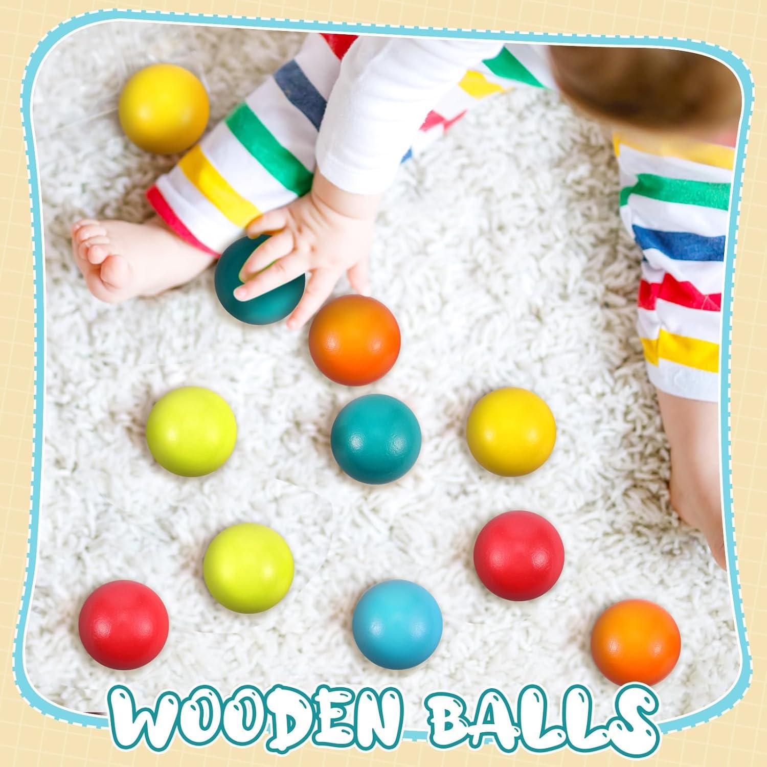 Bucherry 12 Bolas de Madera Montessori 45 mm Colorido