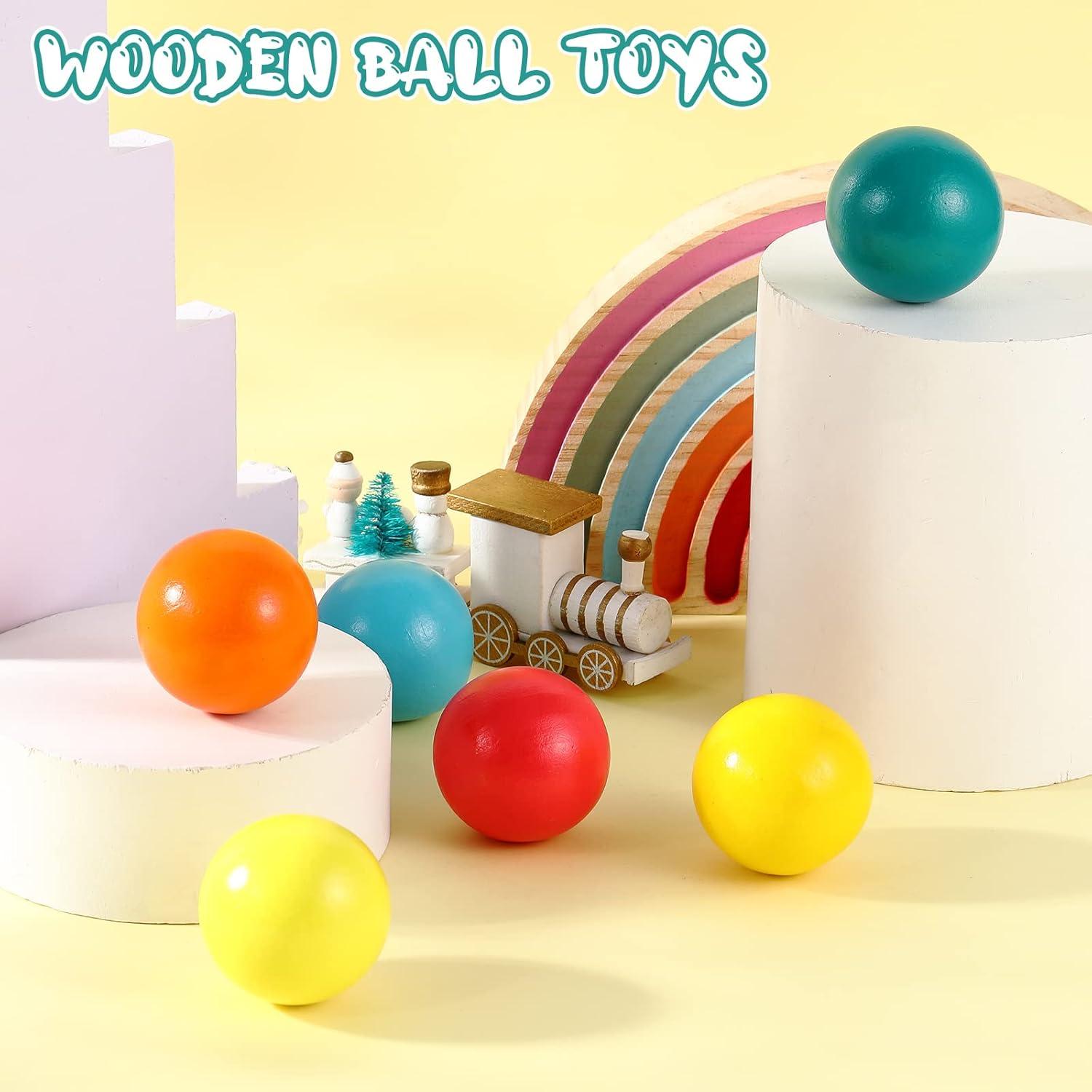 Bucherry 12 Bolas de Madera Montessori 45 mm Colorido