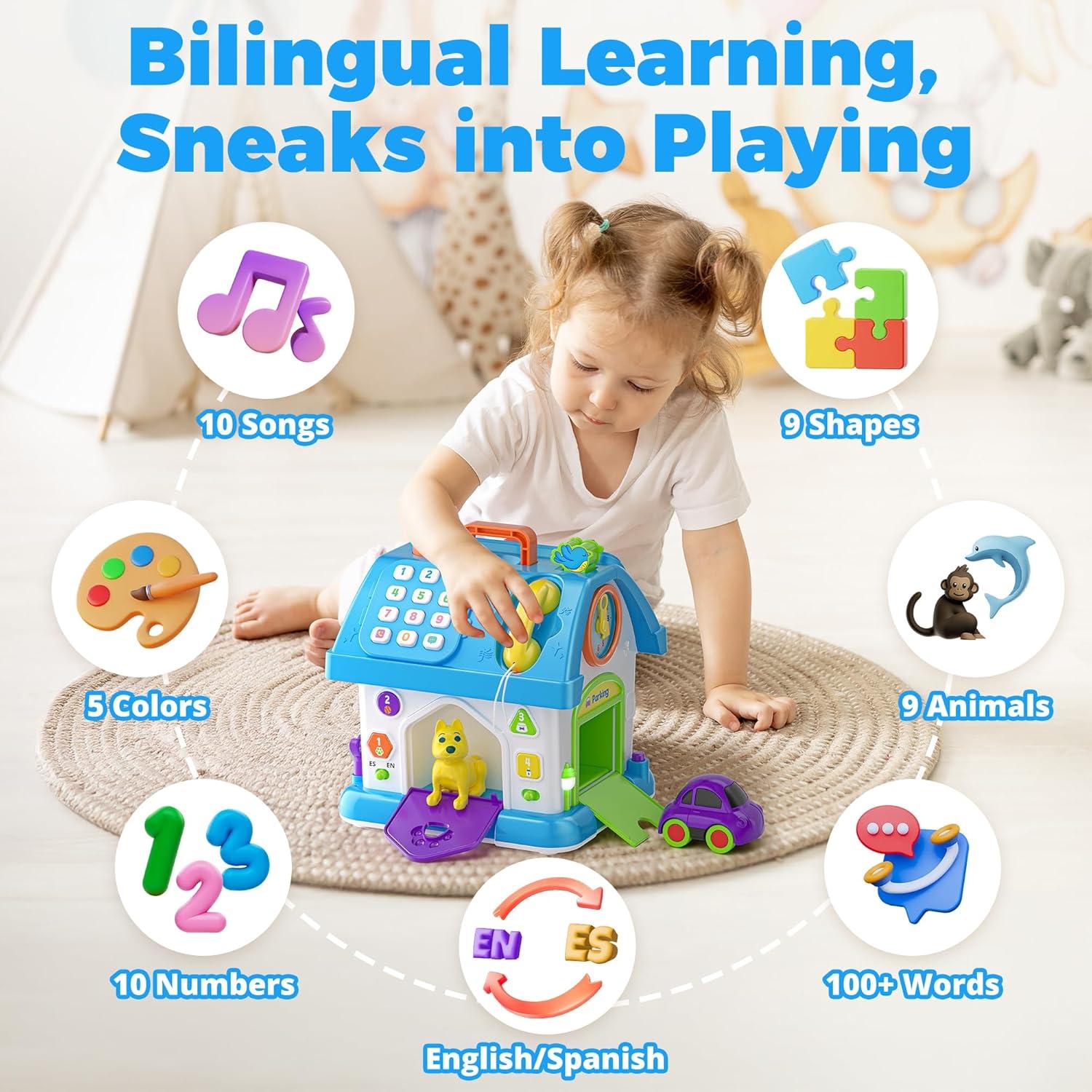 Juguete Montessori Musical Talkfun 14 en 1 para Bebés 1-2 Años