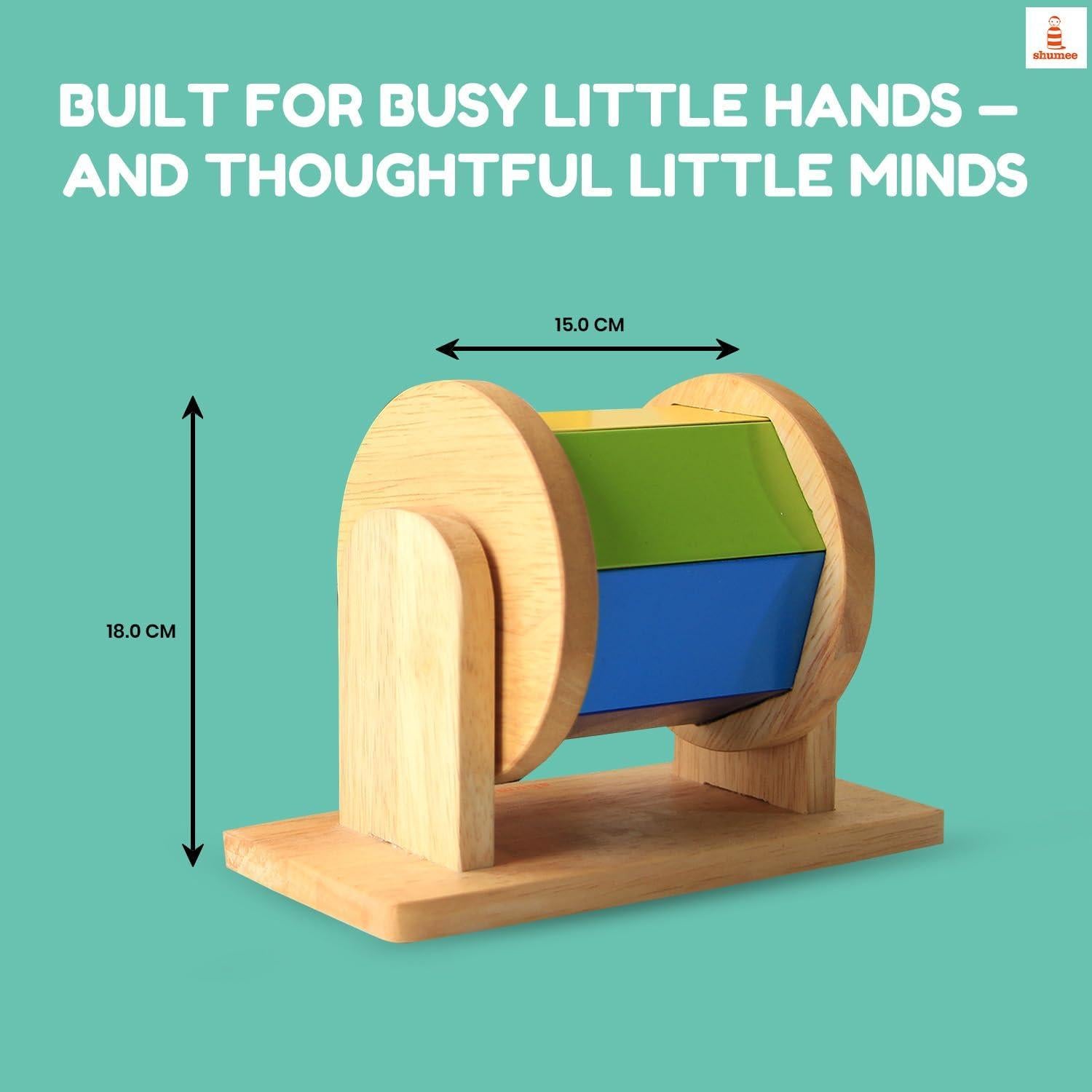 Juguete de tambor giratorio de madera Shumee 18x15 cm Montessori