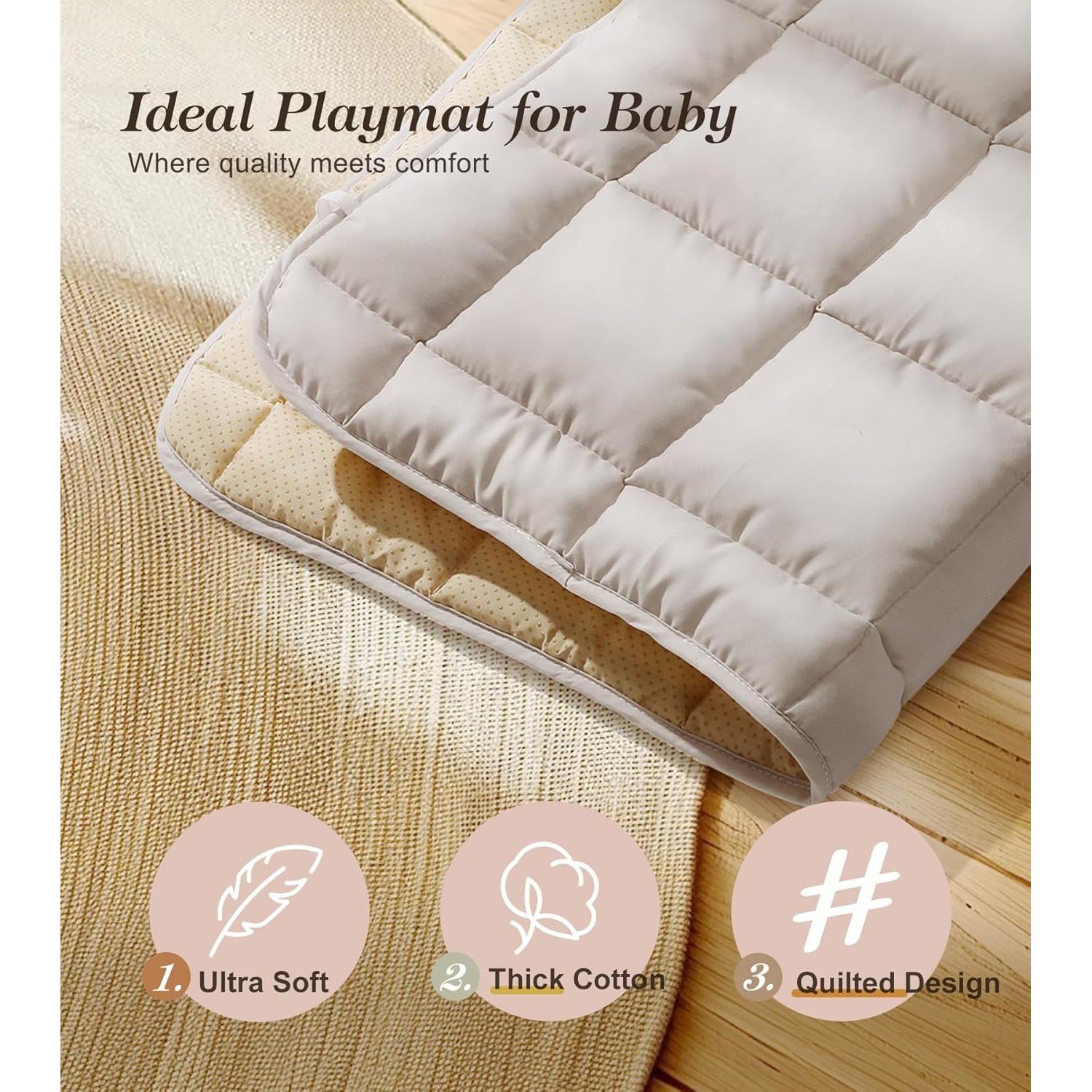 Gimnasio de Juego de Madera Pino Natural con Alfombra 90x43cm