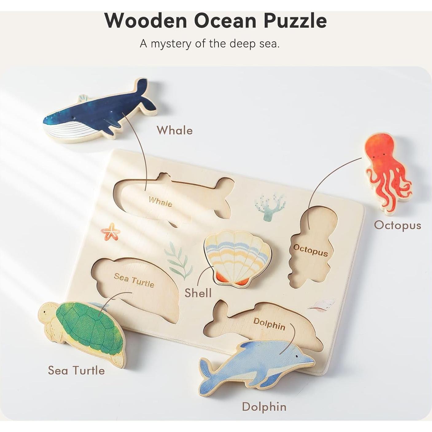 Rompecabezas de Madera Chunky 3 Paquetes Océano y Espacio