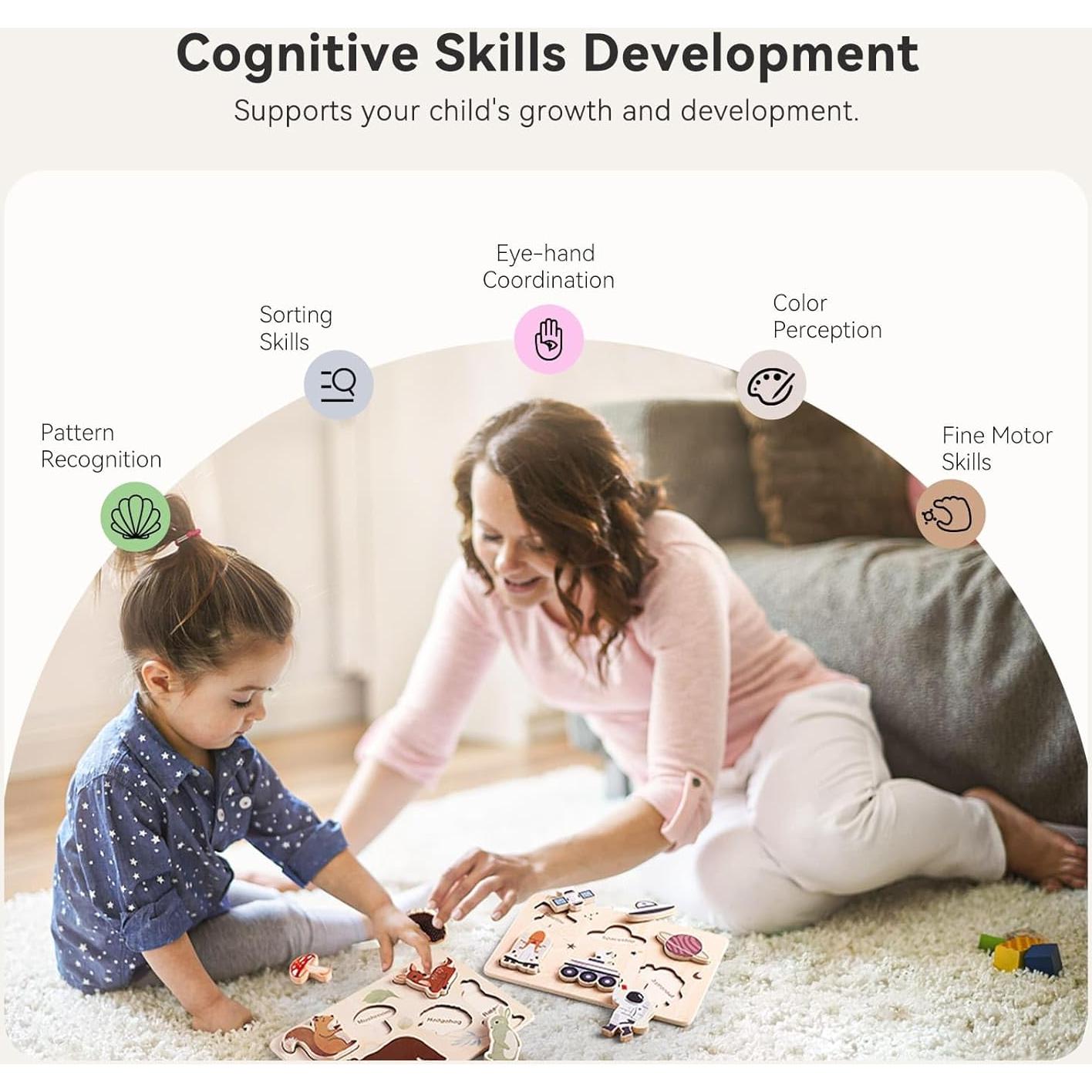 Rompecabezas de Madera Chunky 3 Paquetes Océano y Espacio