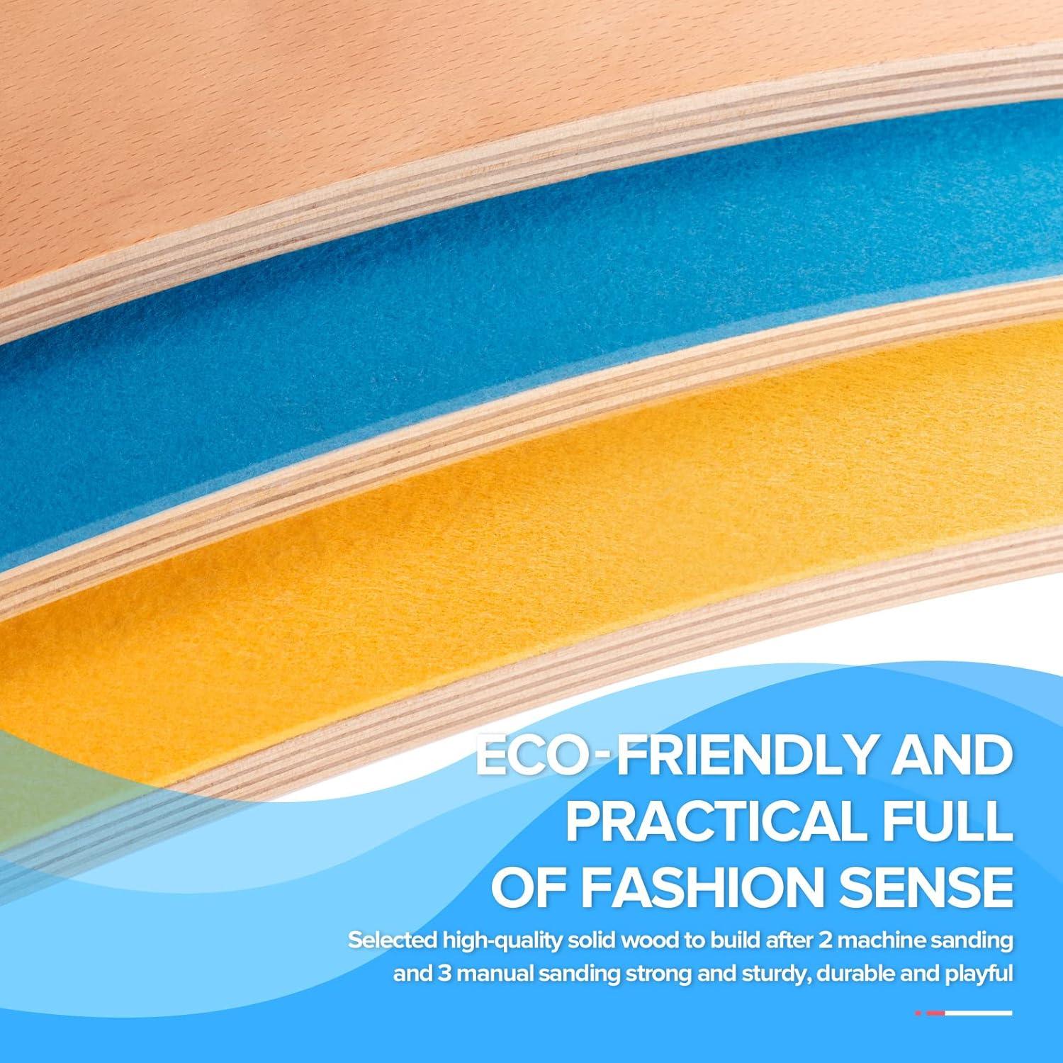 Tabla de Equilibrio de Madera PLAY-IN-JOY 94 cm para Niños y Adultos