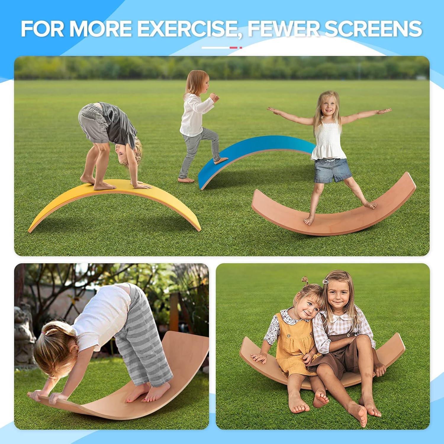 Tabla de Equilibrio de Madera PLAY-IN-JOY 94 cm para Niños y Adultos