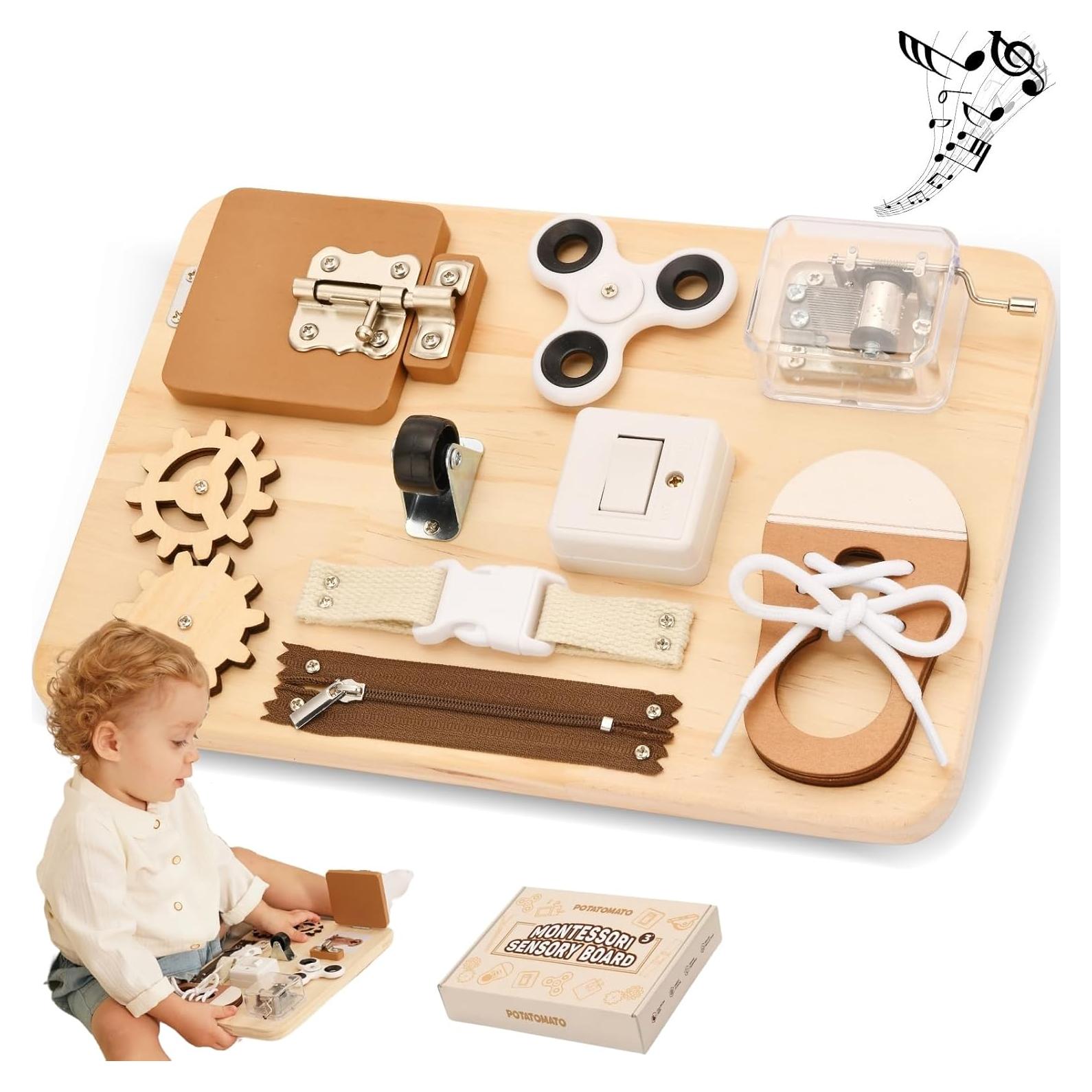 Tablero Ocupado Potatomato - Juguete Educativo de Madera 30x20 cm