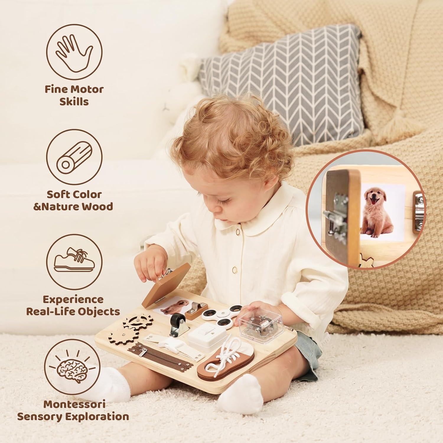 Tablero Ocupado Potatomato - Juguete Educativo de Madera 30x20 cm