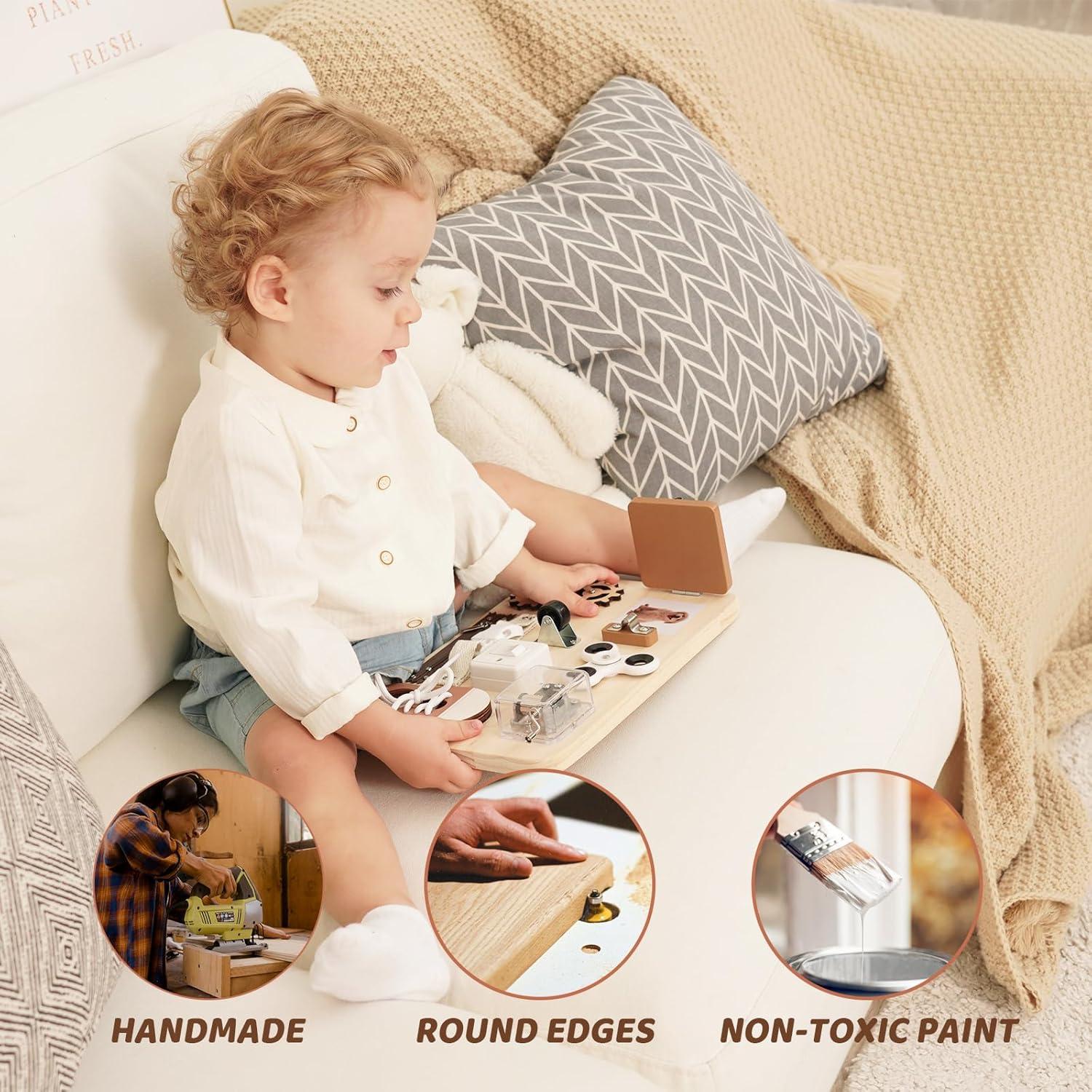 Tablero Ocupado Potatomato - Juguete Educativo de Madera 30x20 cm