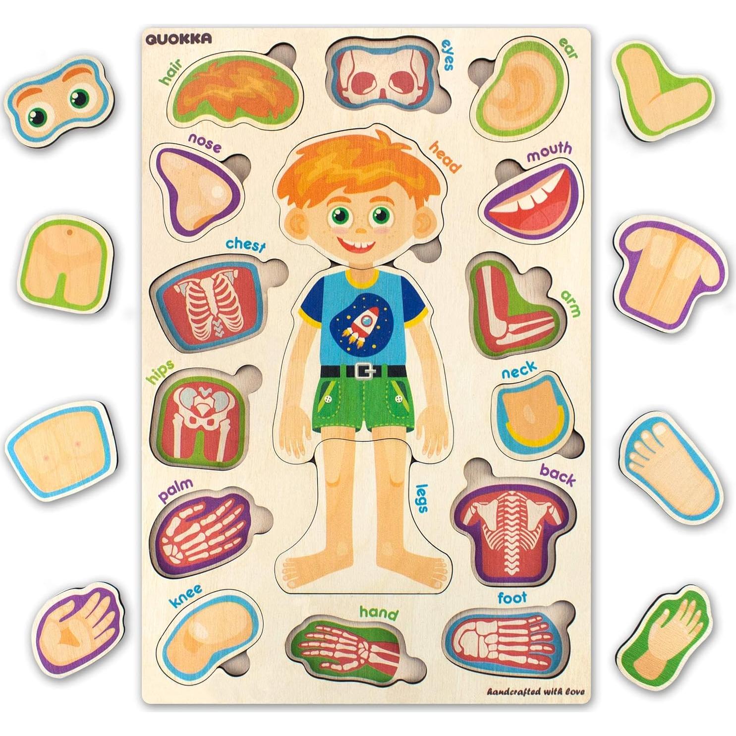 Puzzle Educativo Quokka Cuerpo Humano 2-6 Años 37x25cm