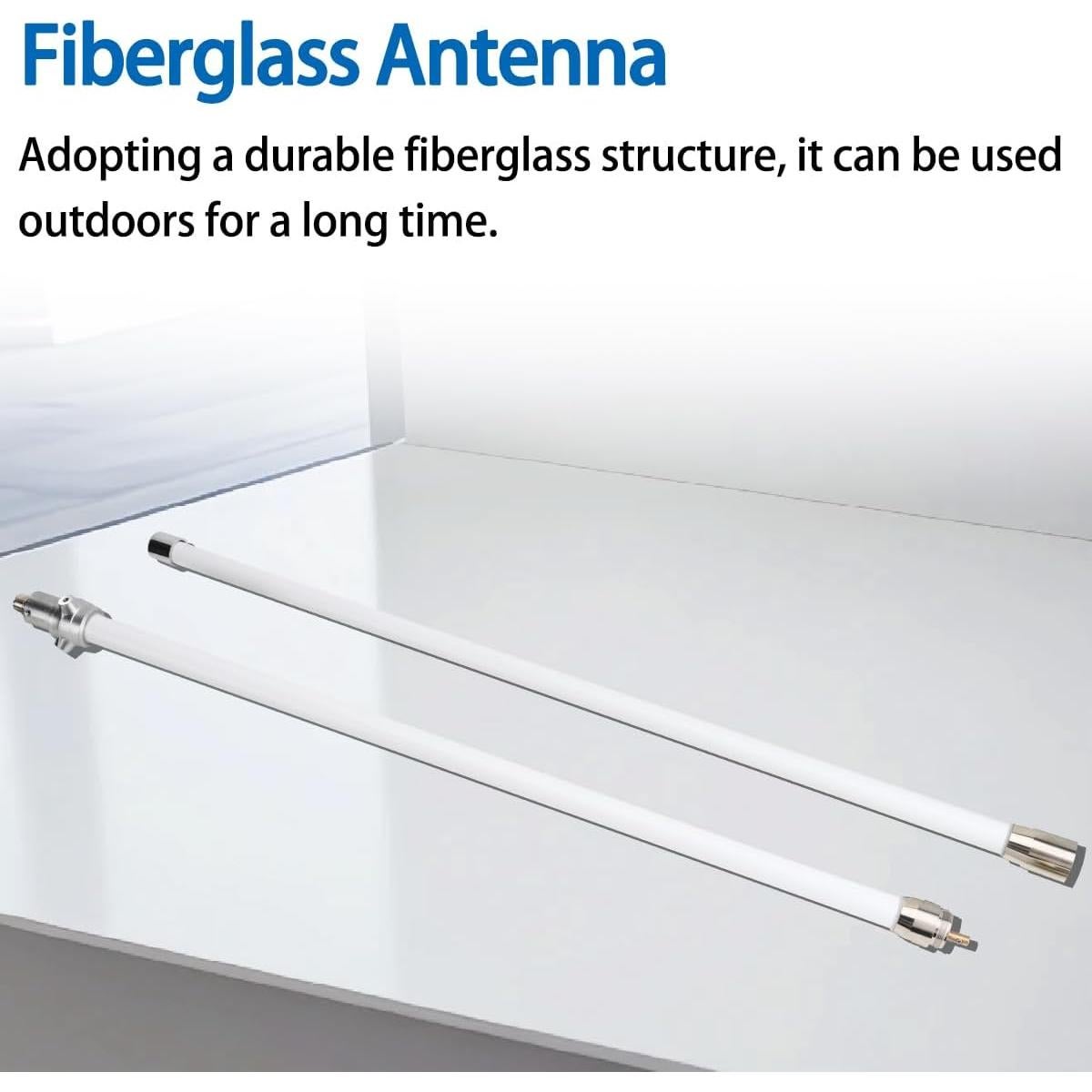 Antena Base GMRS 462-467MHz Fibra de Vidrio 7.2dBi 1.51m