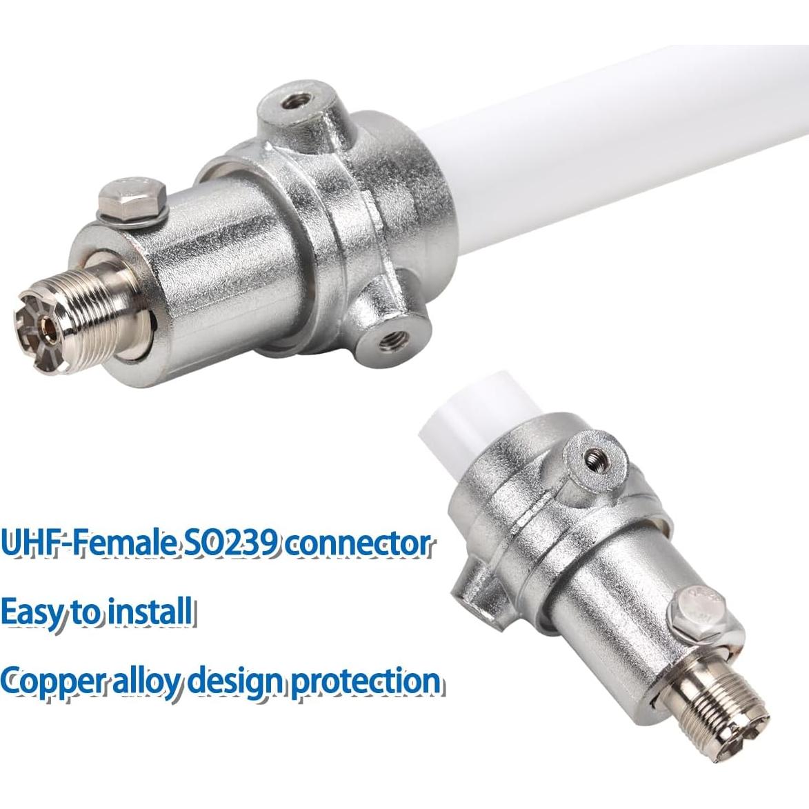 Antena Base GMRS 462-467MHz Fibra de Vidrio 7.2dBi 1.51m