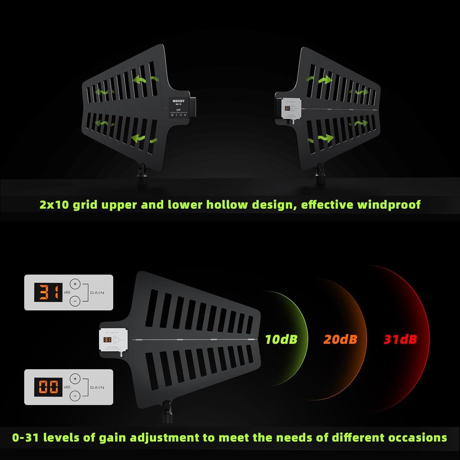 Sistema de Distribución de Antena Inalámbrica UHF MRSDY MD-10