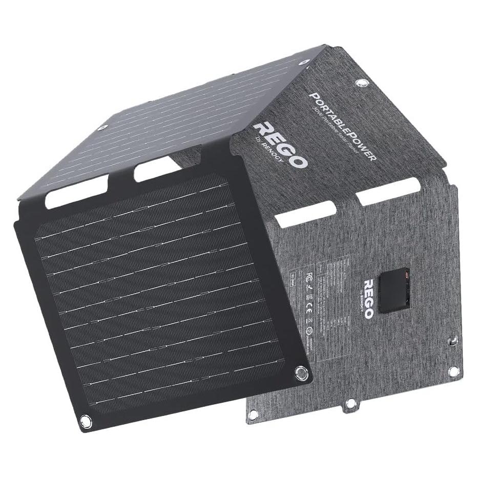Panel Solar Portátil Renogy 30W Plegable IP67 para Camping