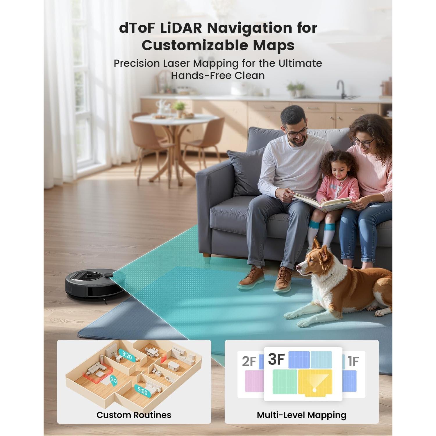 Robot Aspirador Lefant M330 Pro LiDAR 5000Pa Gris