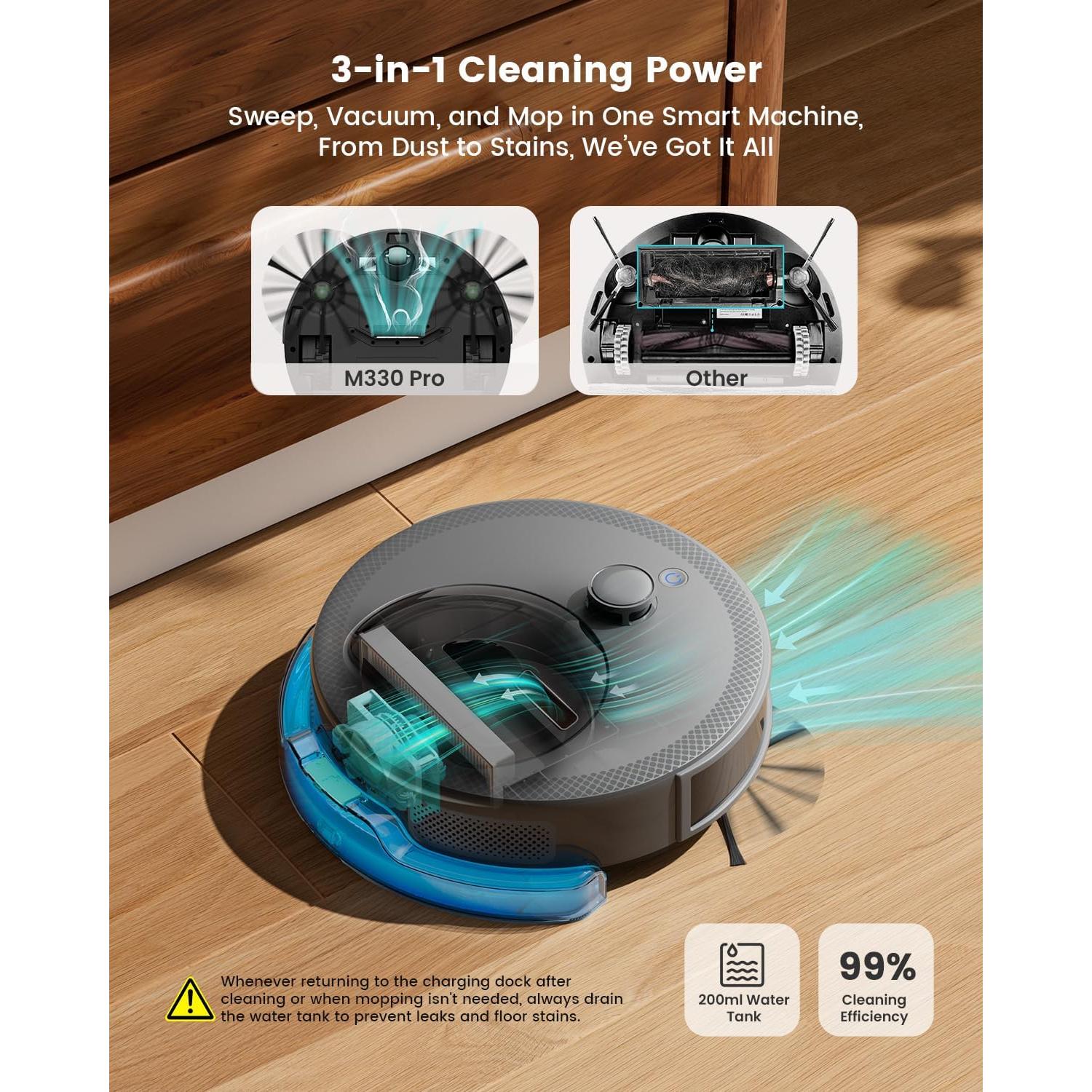 Robot Aspirador Lefant M330 Pro LiDAR 5000Pa Gris